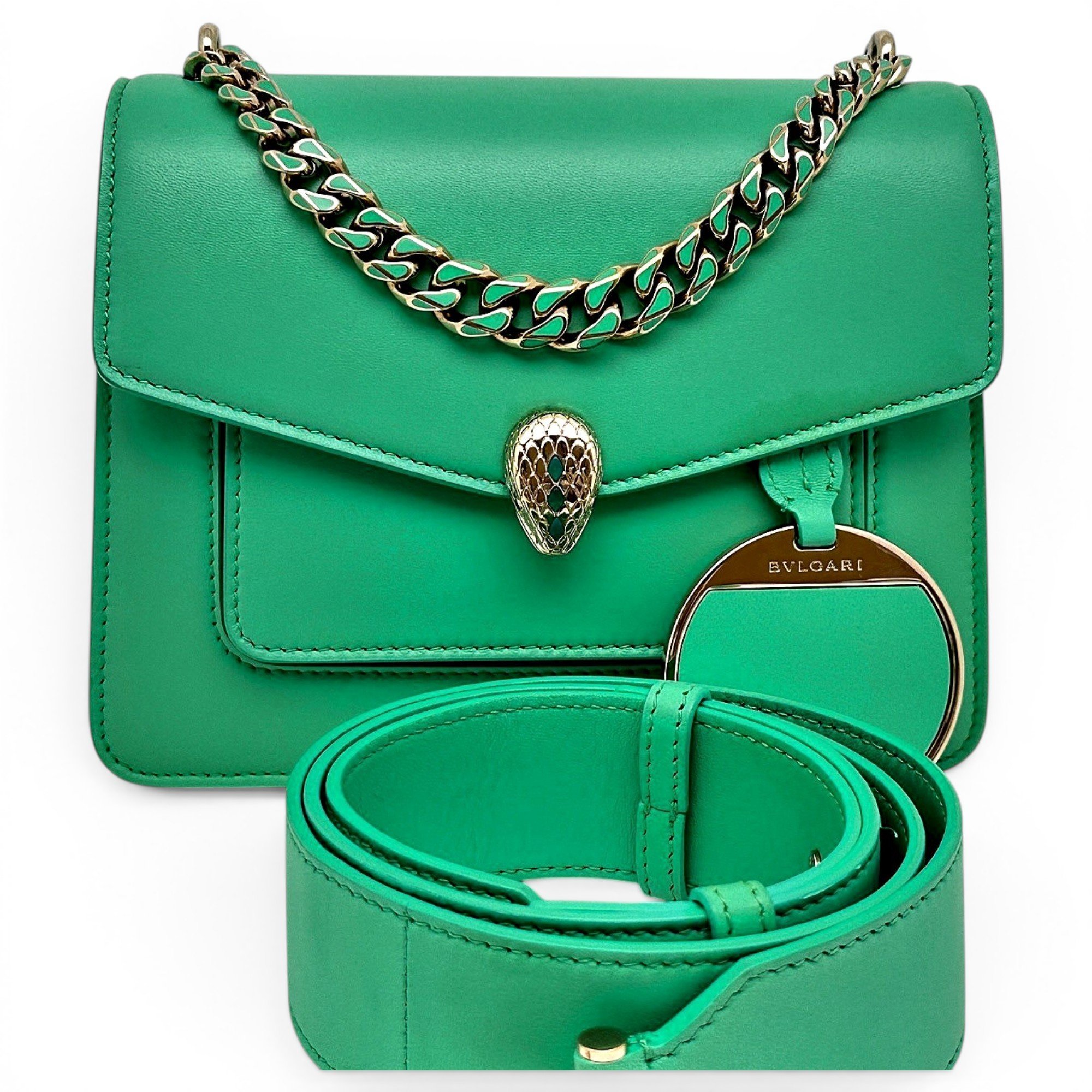 Serpenti leather handbag