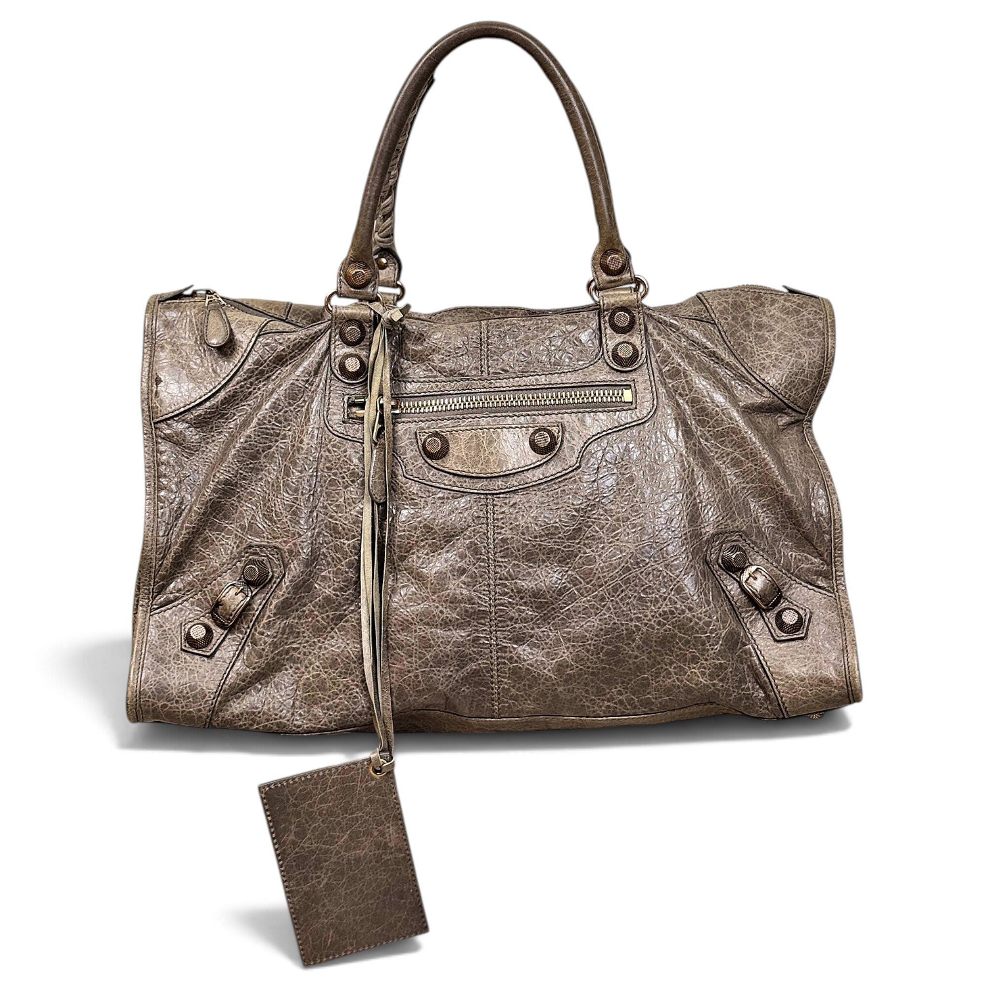 Work leather handbag