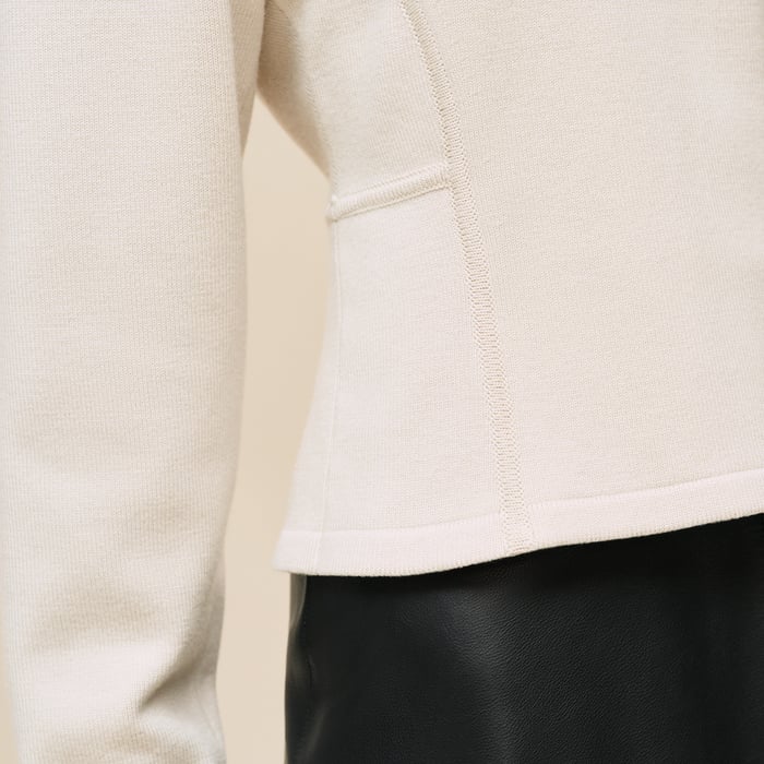 Beige Sable Buttoned Sweater With "Ferronnerie" Details