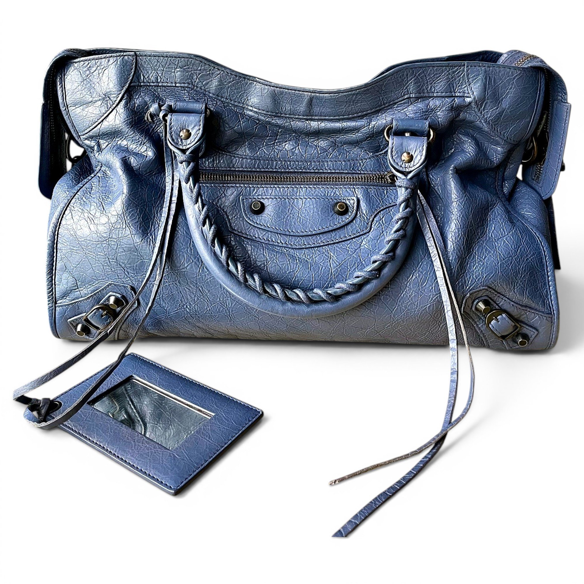 City leather handbag