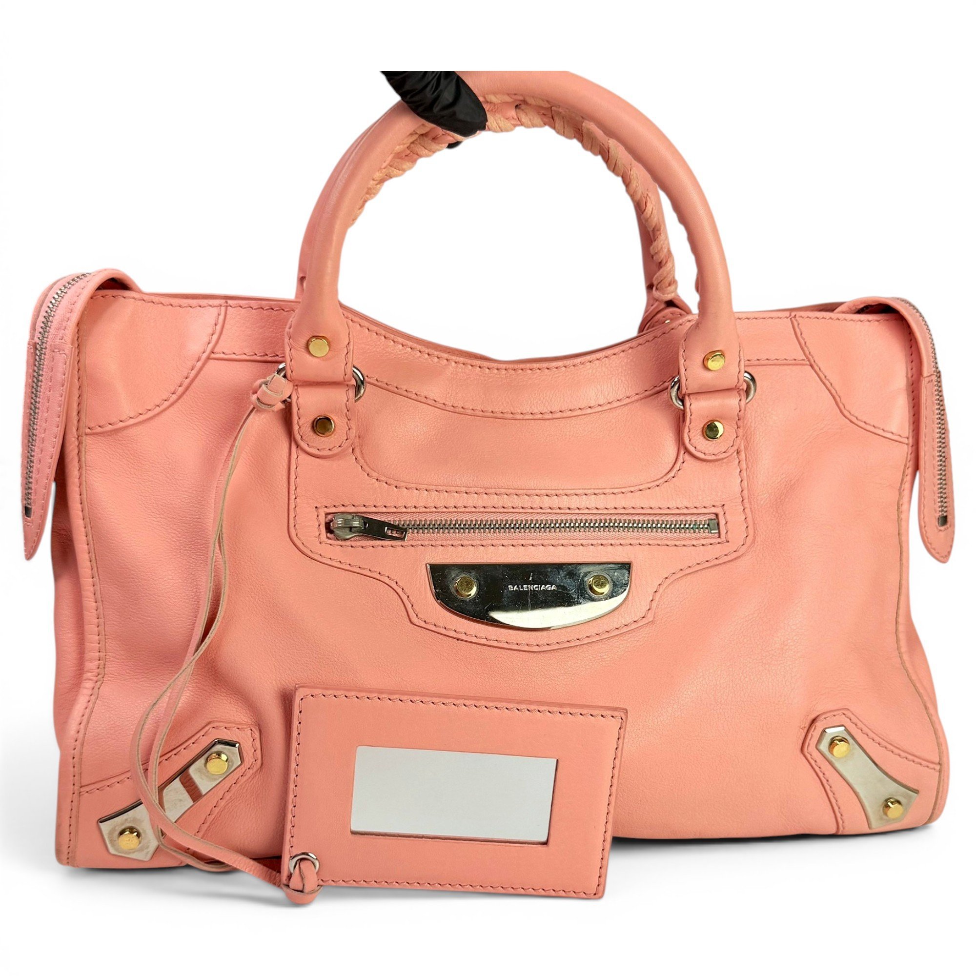 City leather handbag