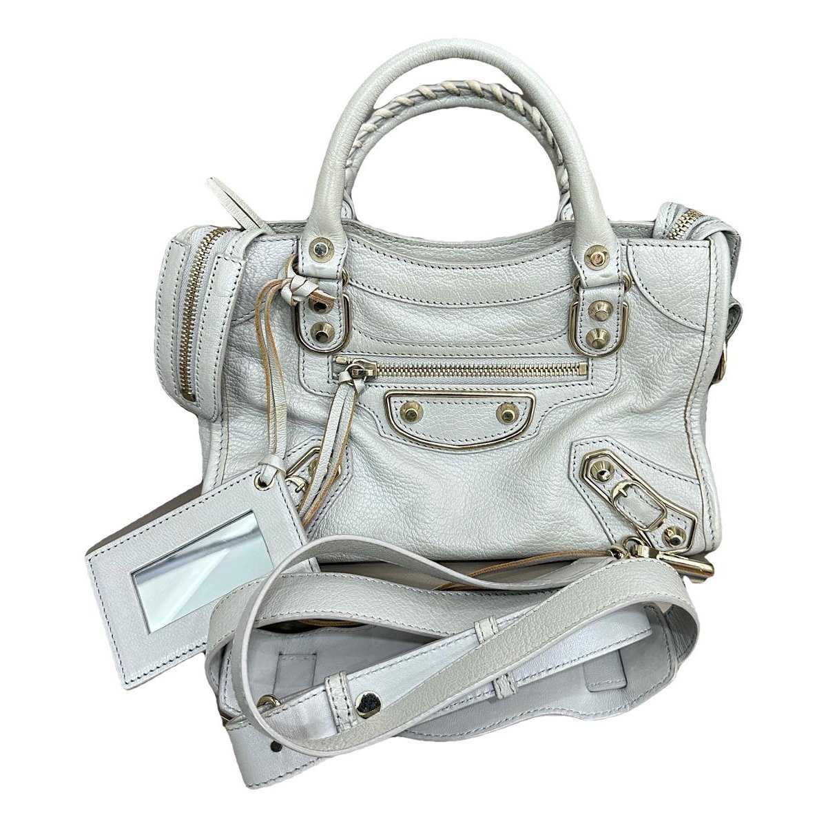 City leather handbag
