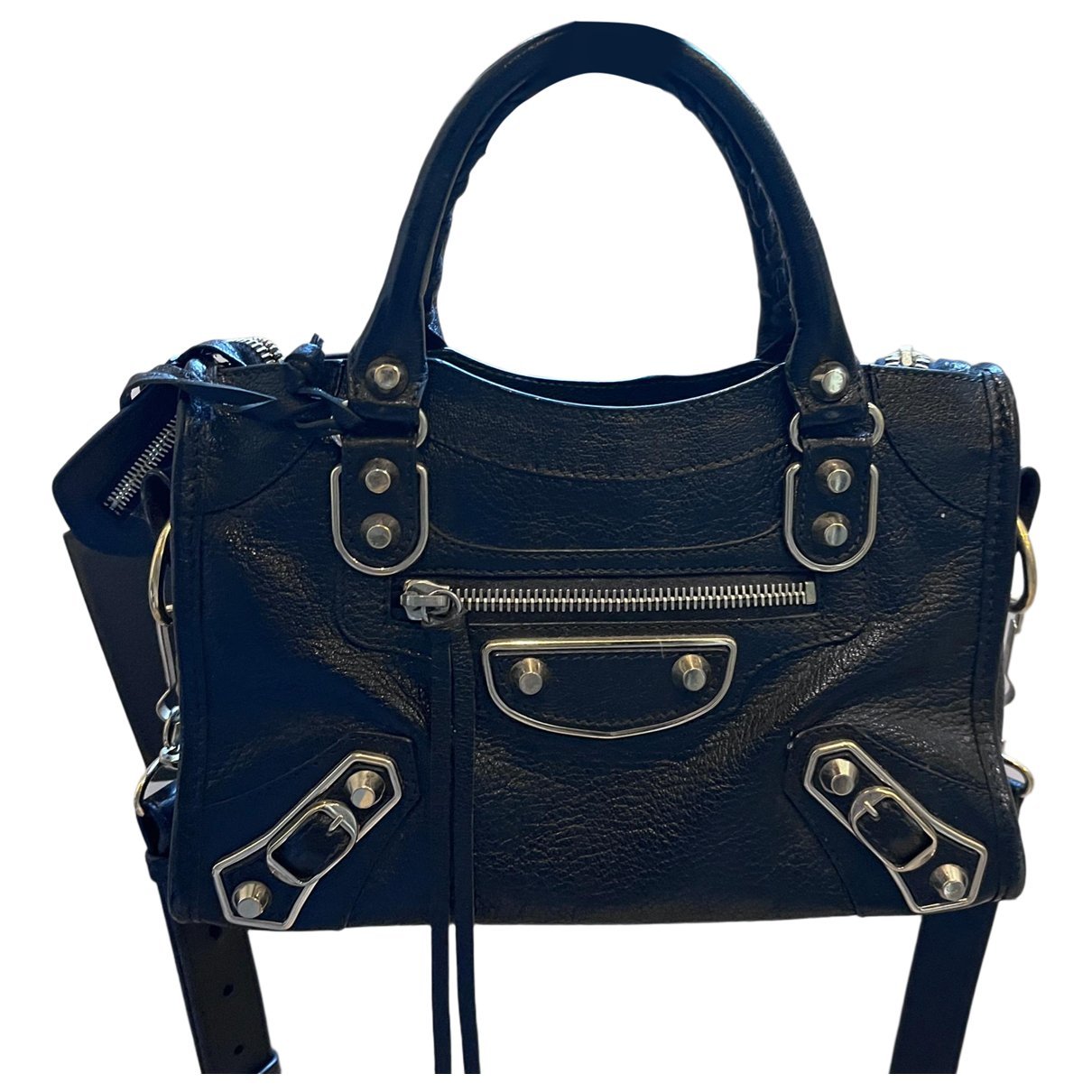 City leather handbag