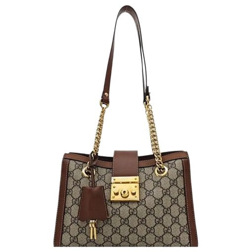 Padlock leather handbag