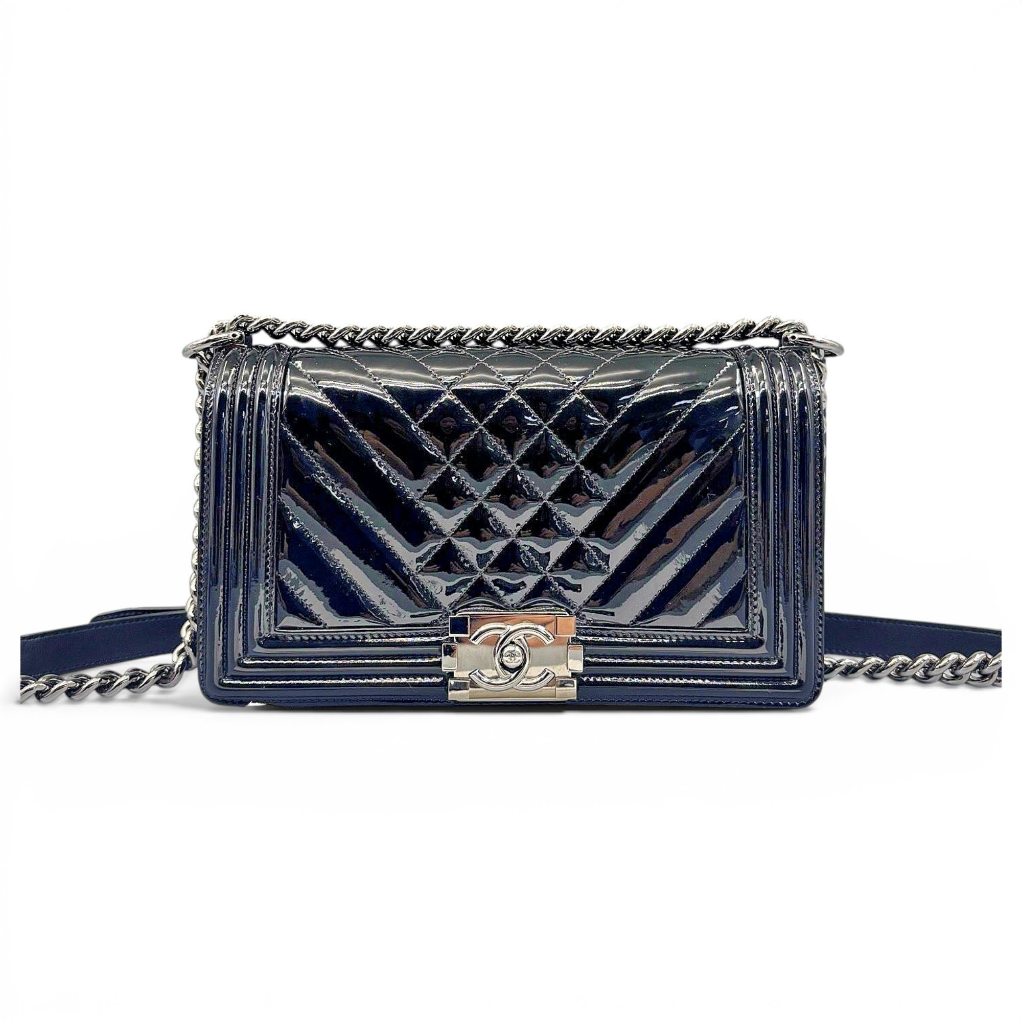Boy patent leather crossbody bag