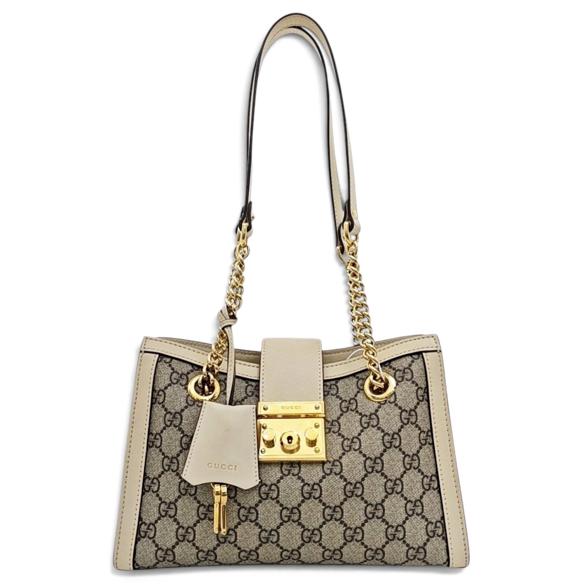 Padlock leather handbag