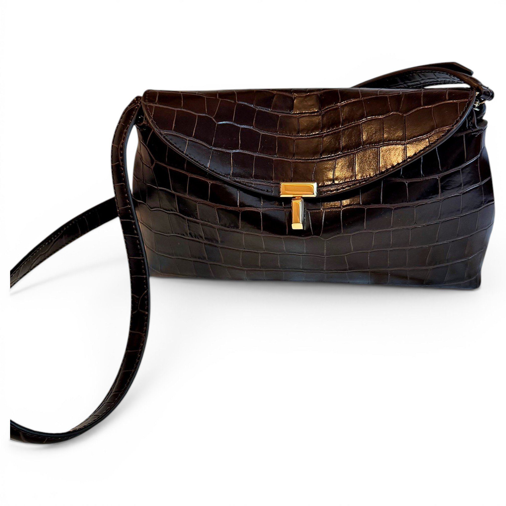 T-Lock leather clutch bag