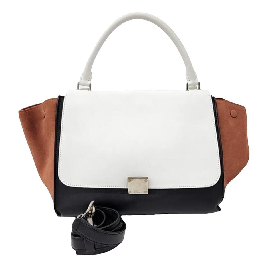 Trapèze leather handbag