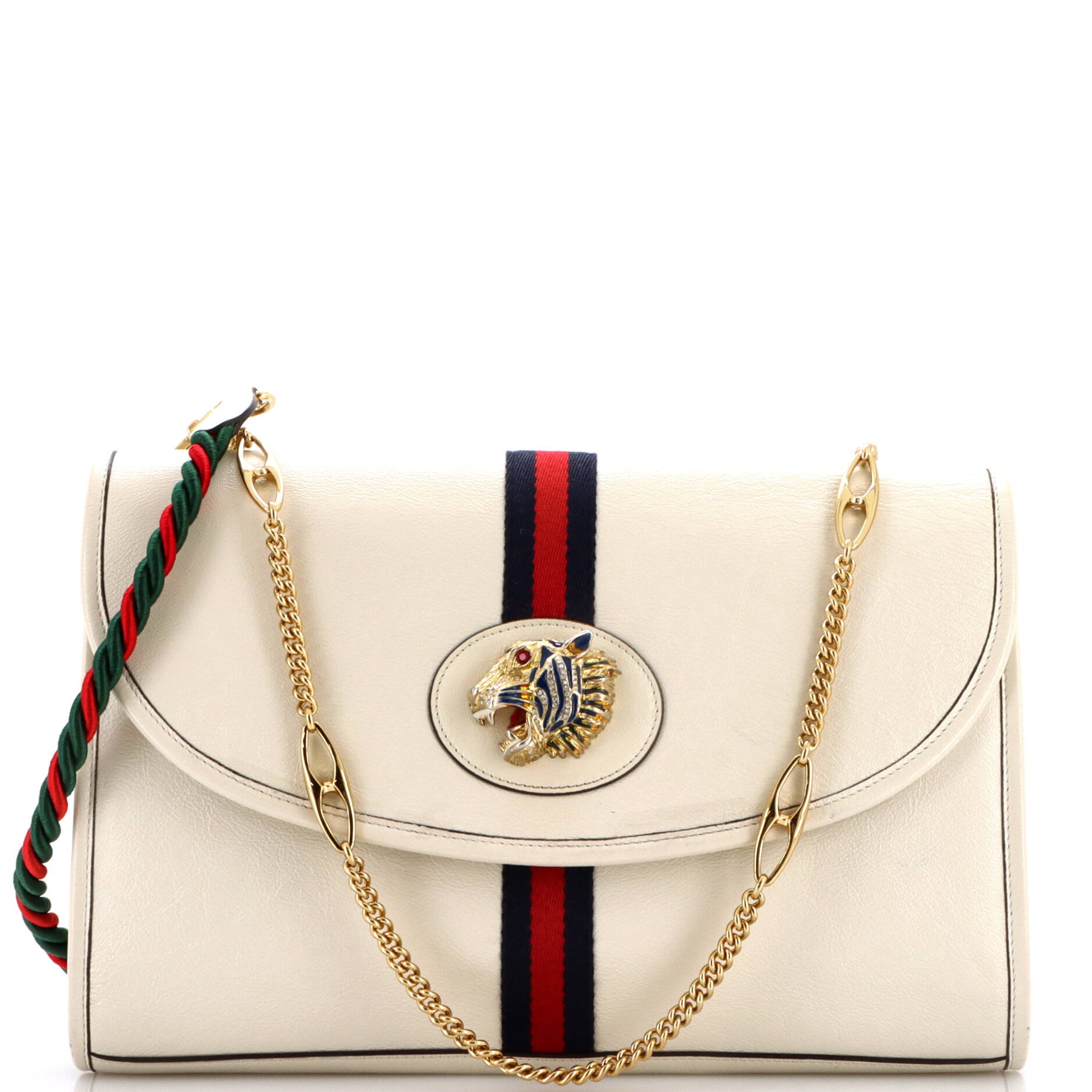 Rajah Web Chain Shoulder Bag Leather Medium