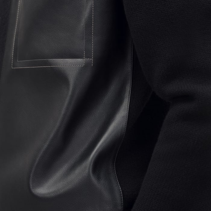 Noir "Devant Cuir" Buttoned Jacket