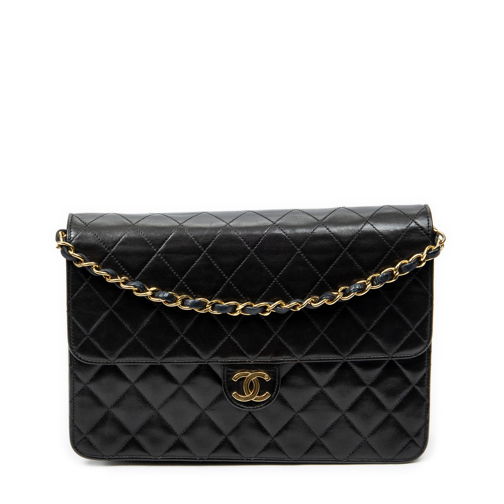 Wallet On Chain Boy Half Flap leather handbag