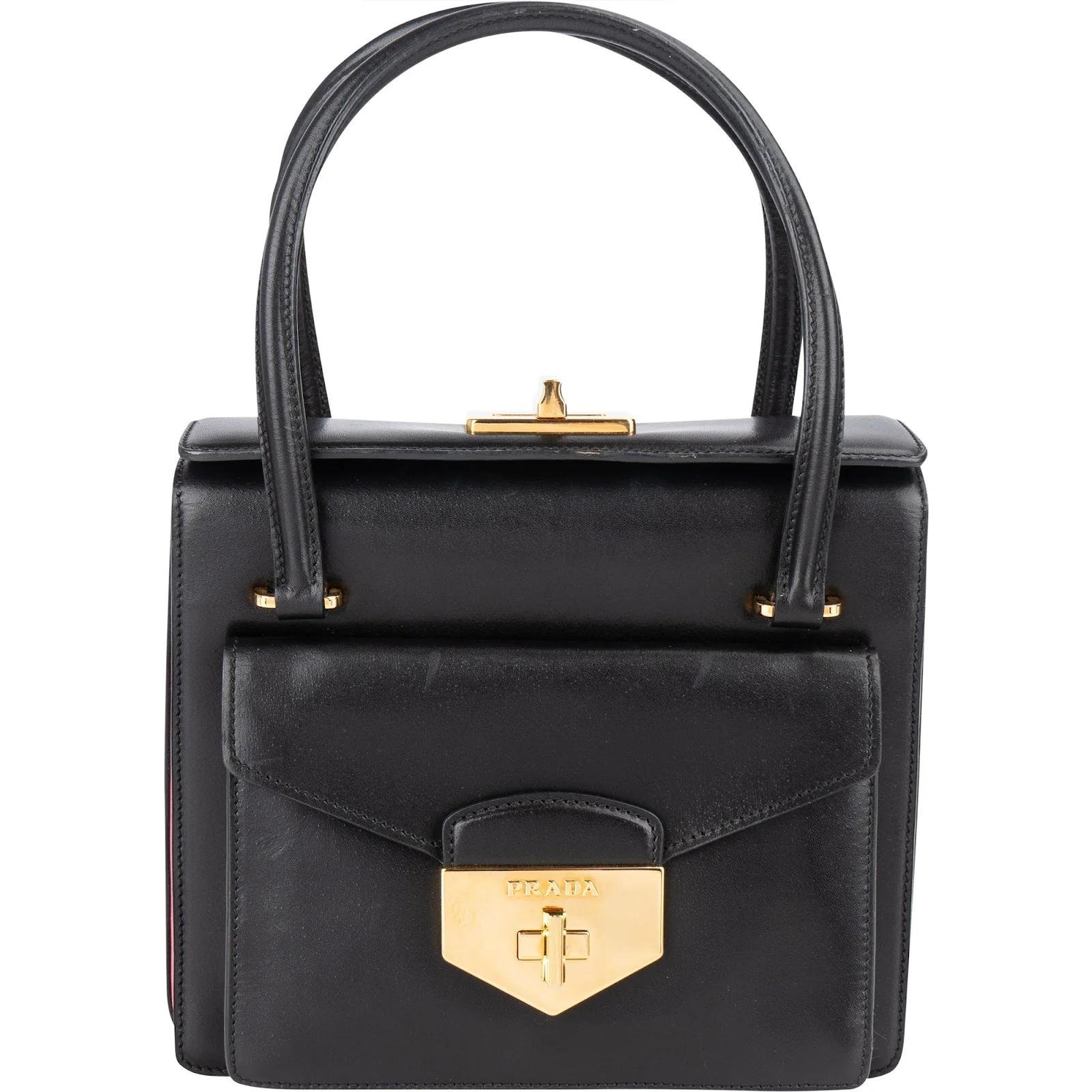 Double leather handbag
