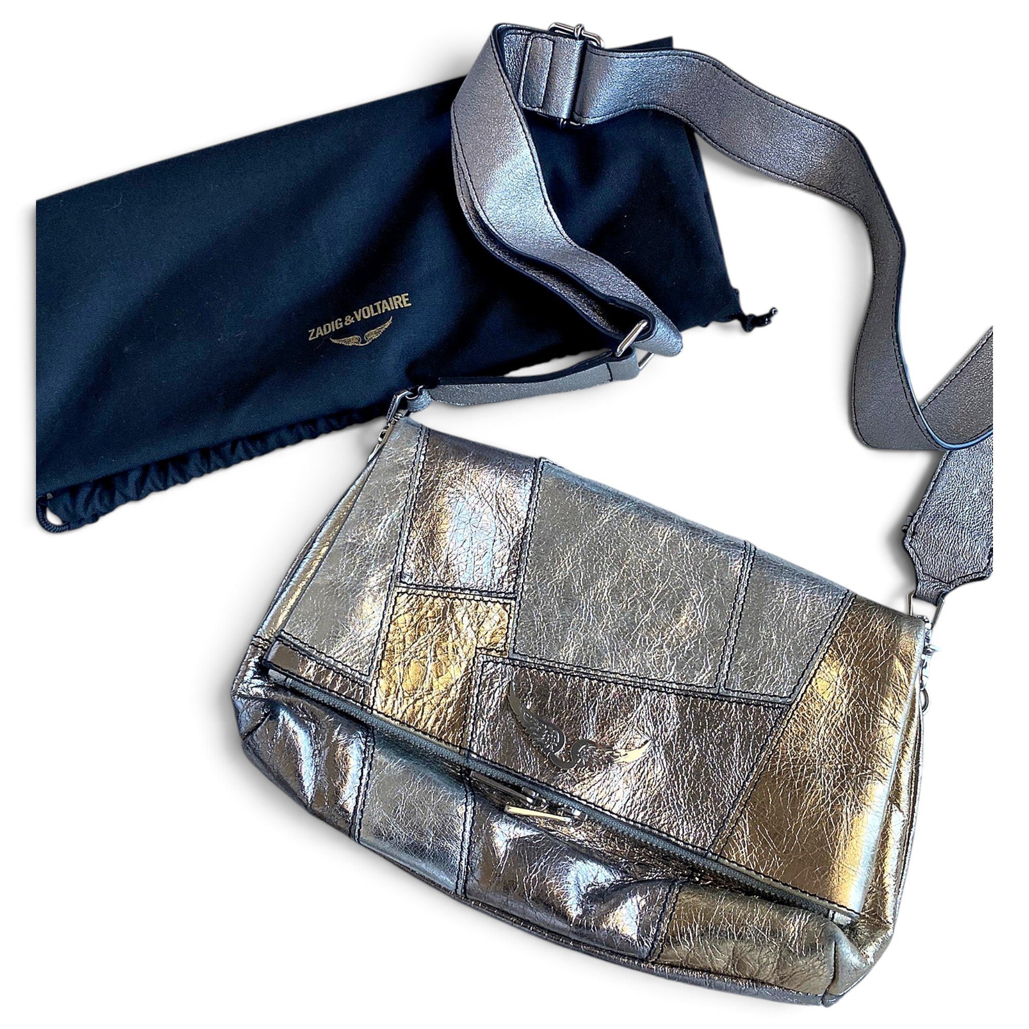 Rock leather clutch bag