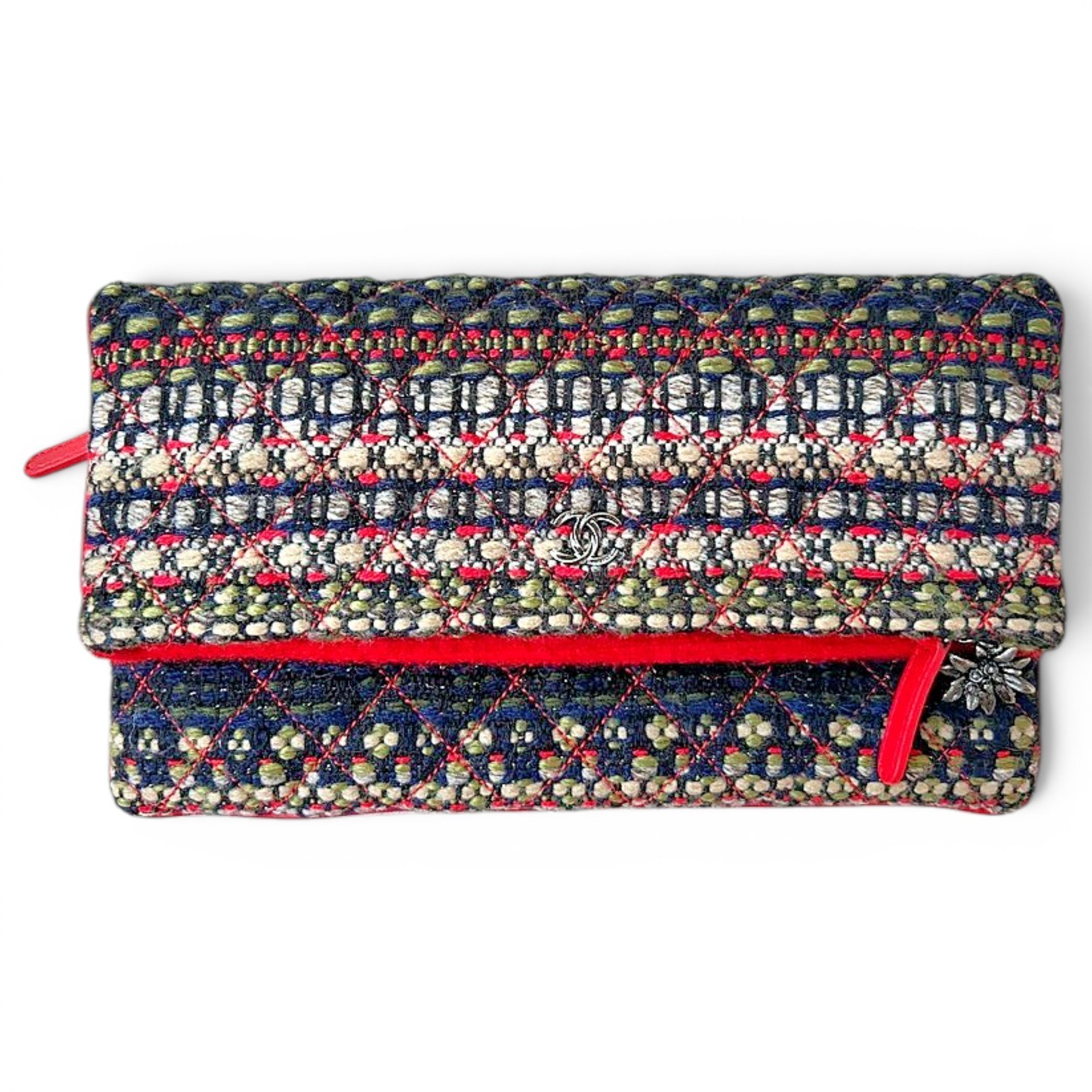 Tweed clutch bag