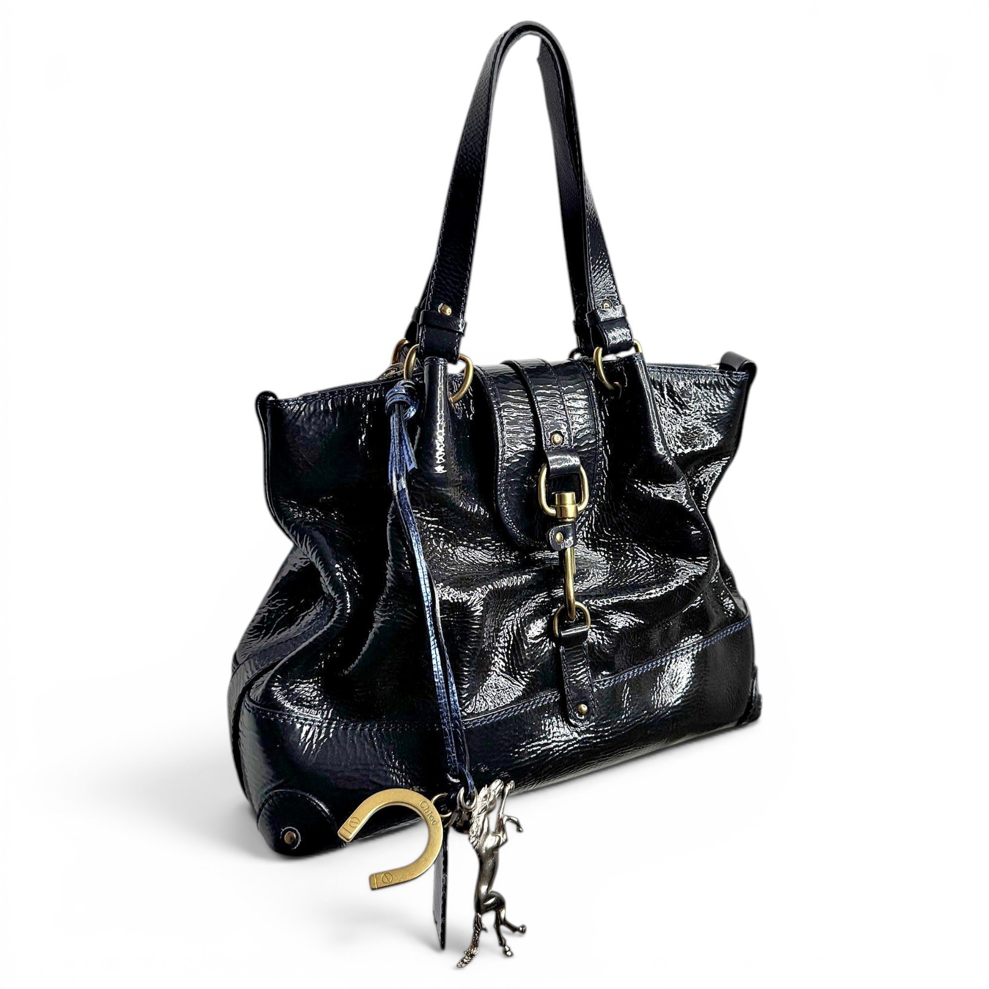 Kerala patent leather handbag
