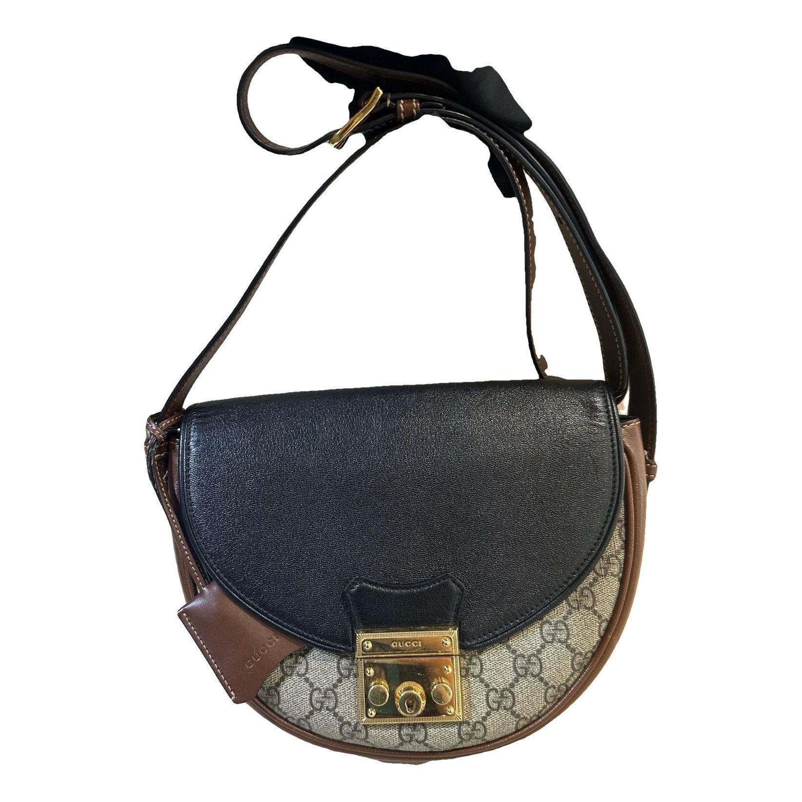 Padlock leather handbag