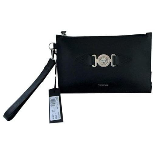 La Medusa leather clutch bag
