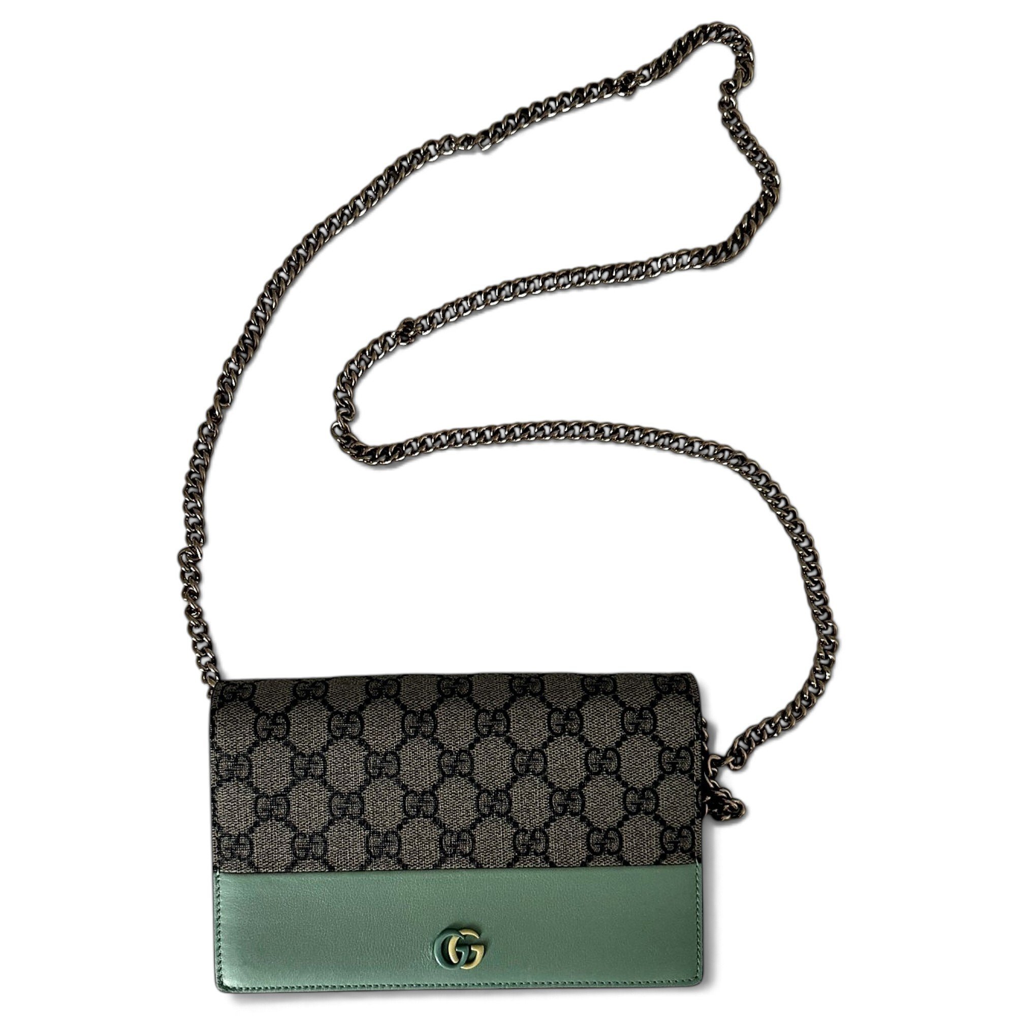 GG Marmont Chain Flap Wallet leather crossbody bag