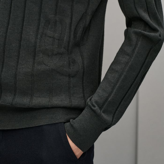Anthracite "Cotes Et Maillons" Turtleneck Sweater