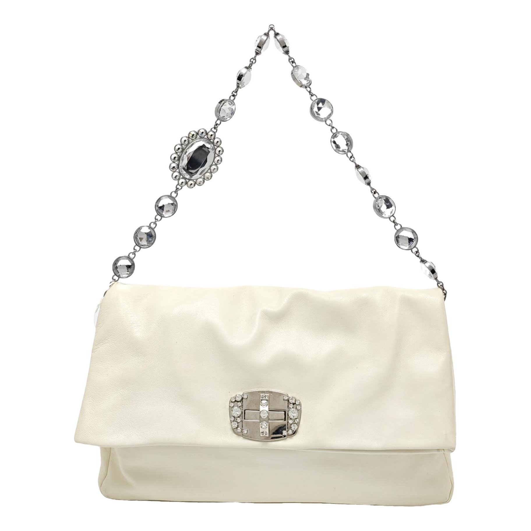 Miu Crystal leather handbag