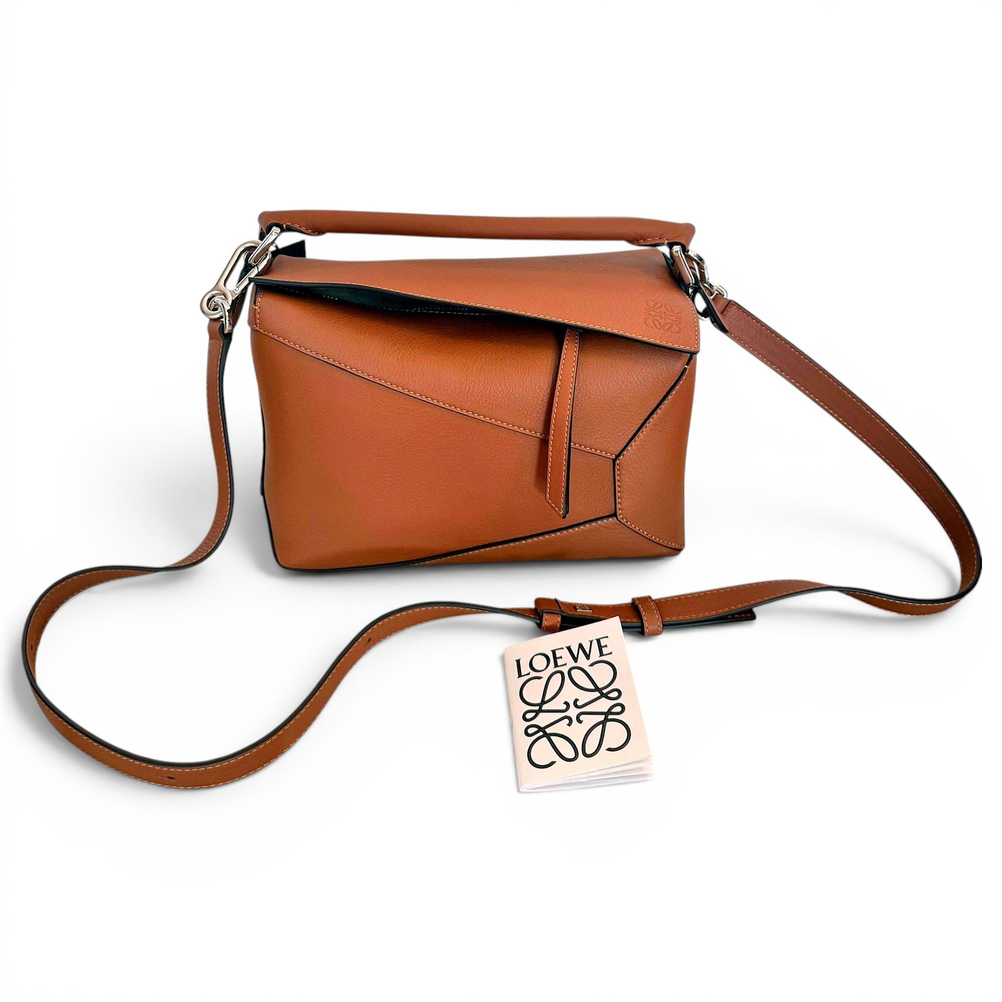 Puzzle leather handbag