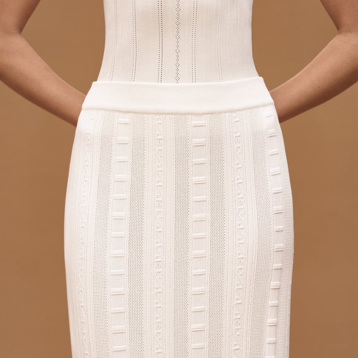 Blanc Céramique Straight Skirt