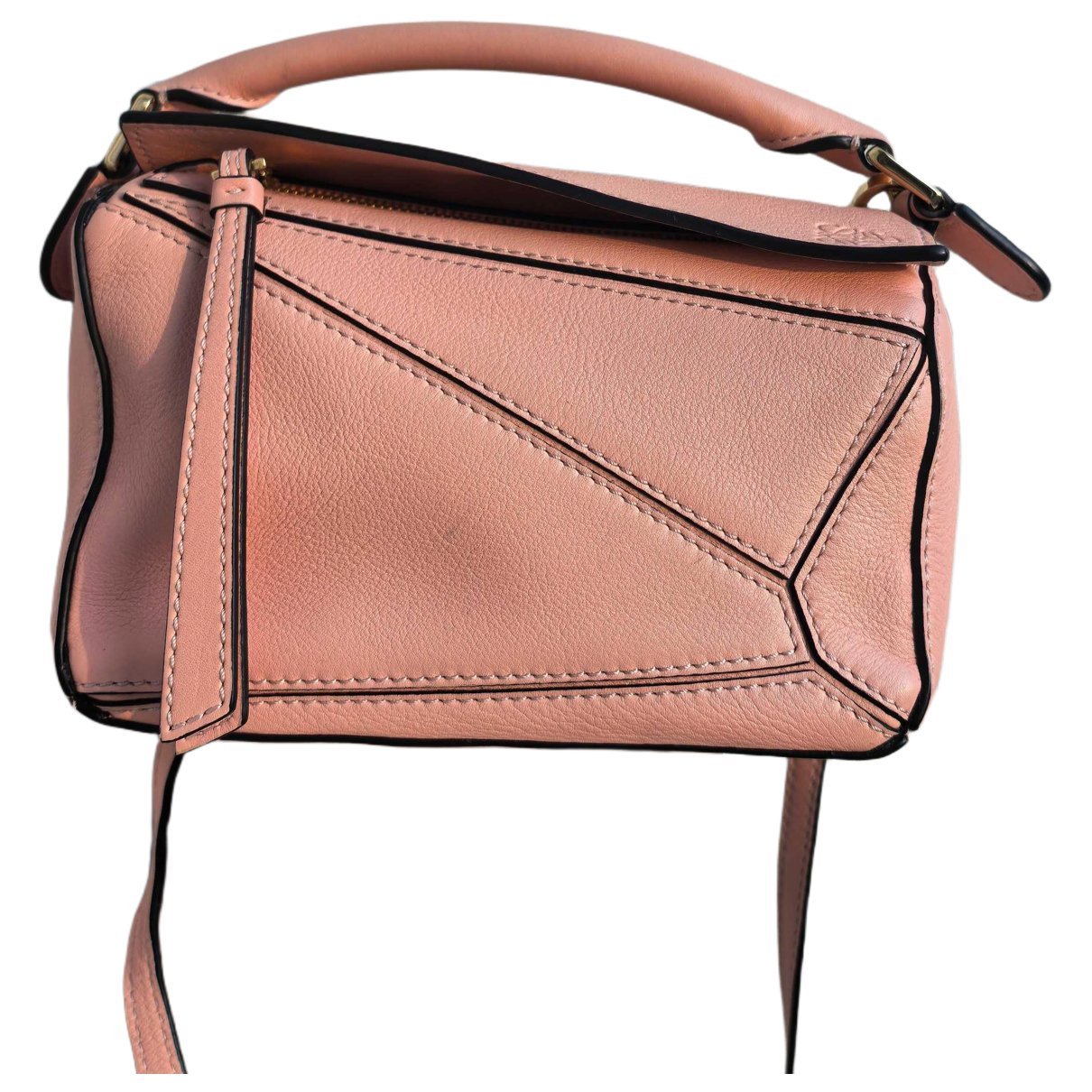 Puzzle leather handbag
