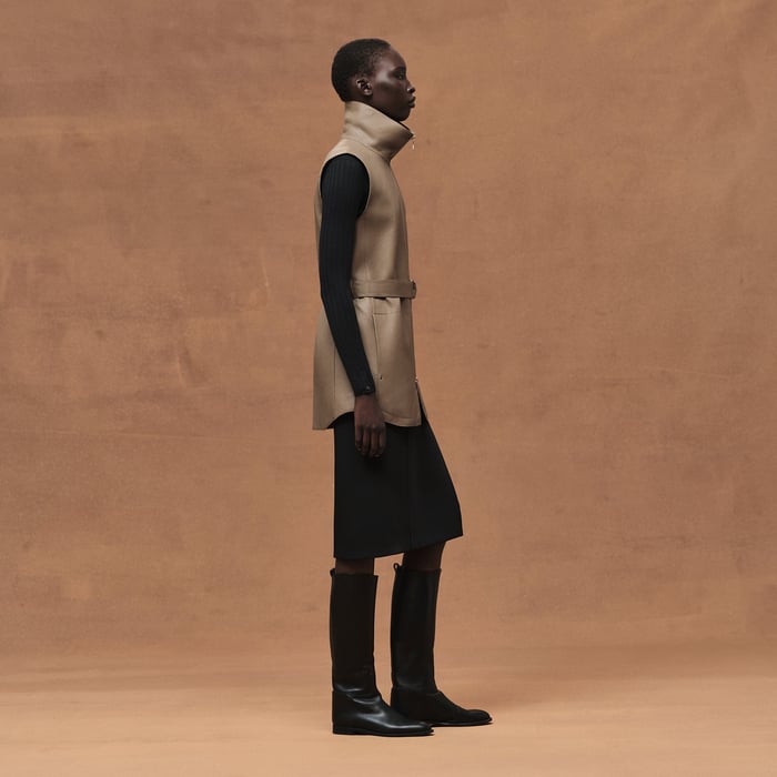 Belted Long Vest