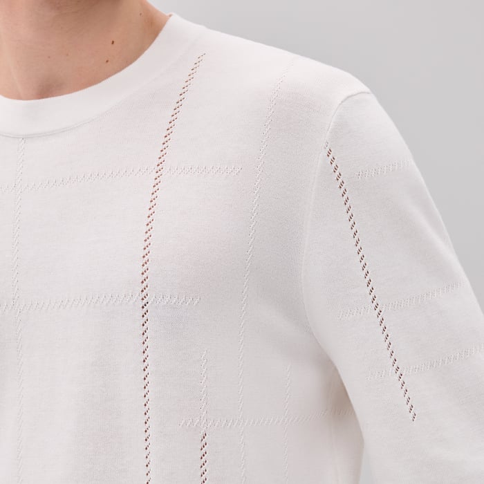 Blanc "Jeu De Points Sellier" Crewneck Sweater