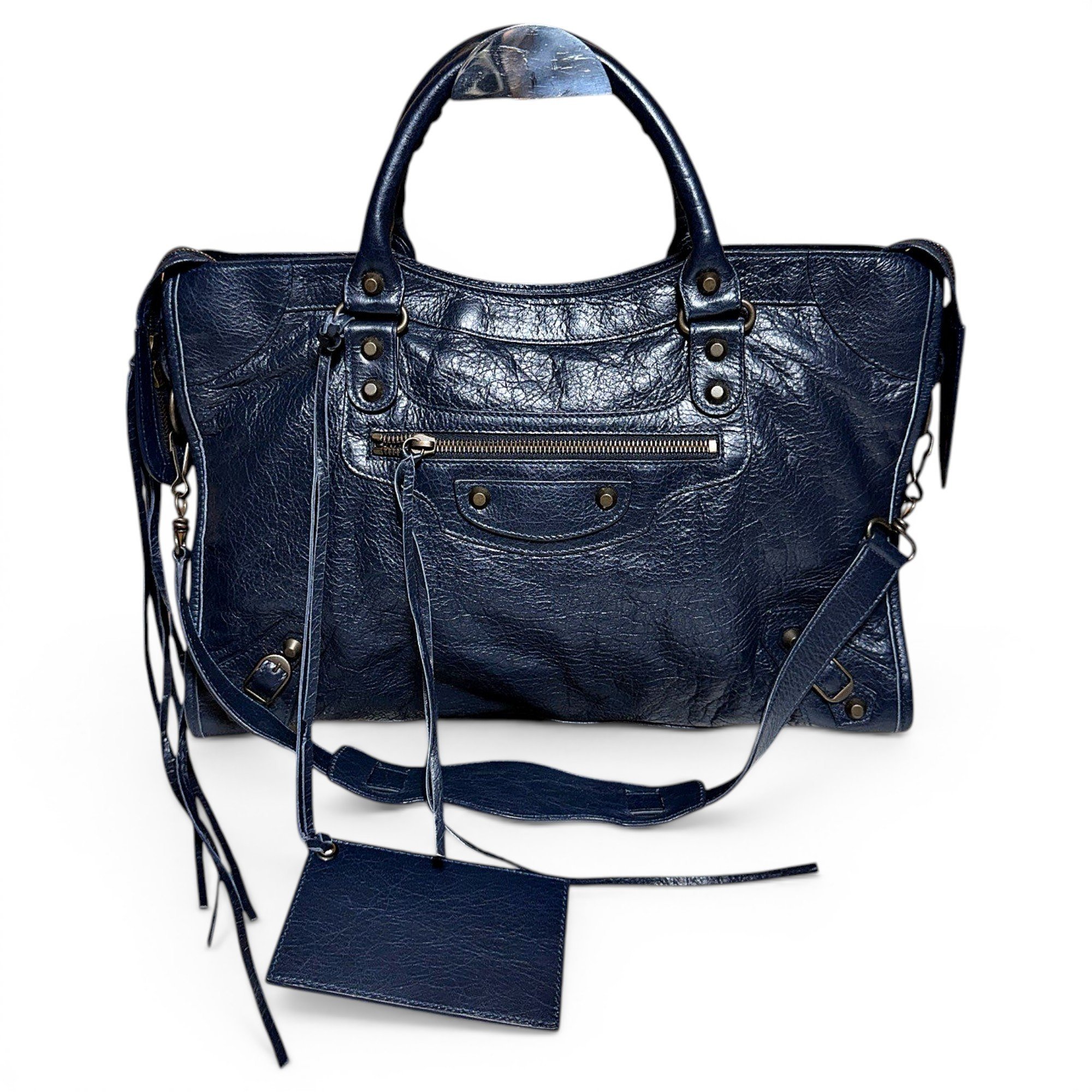 City leather handbag