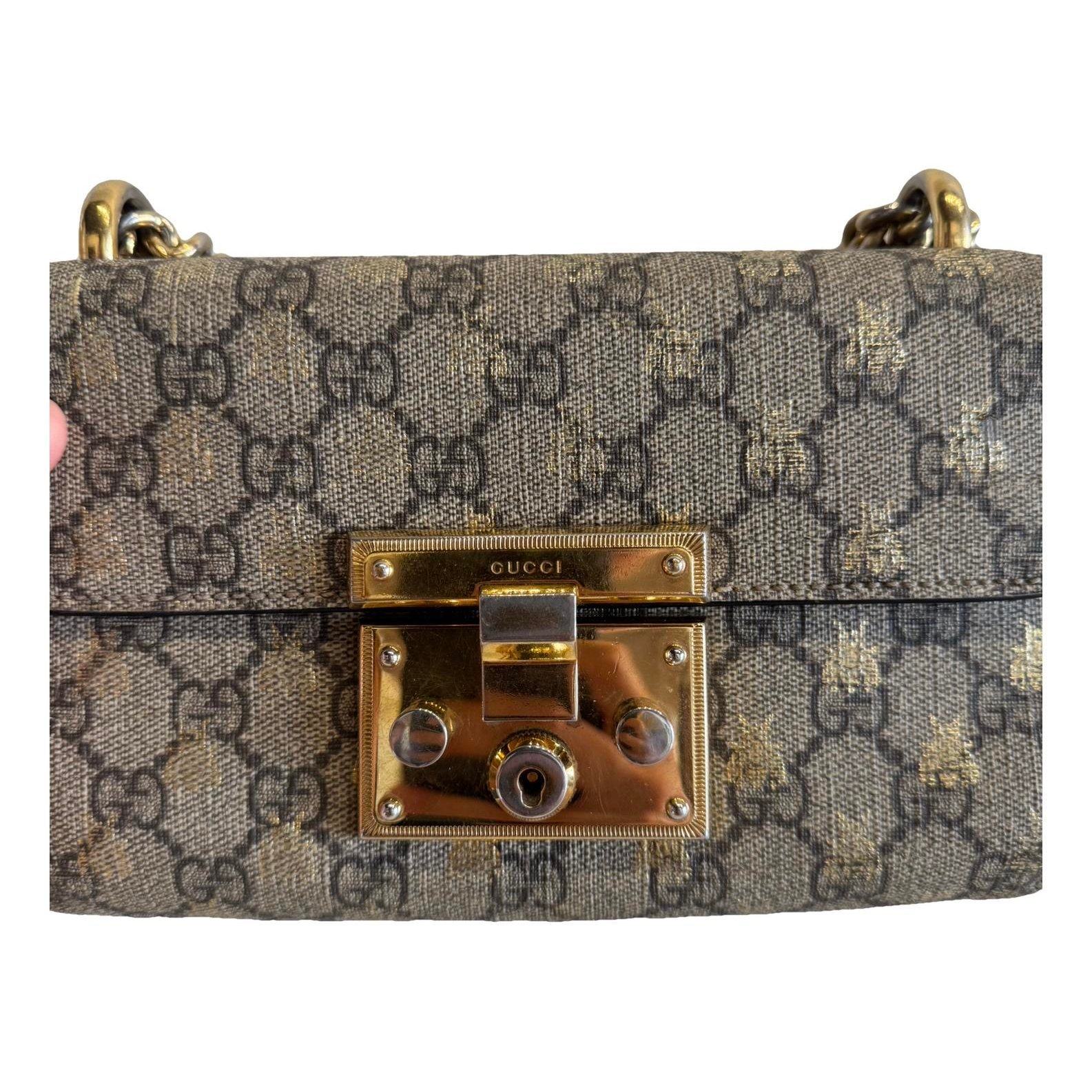 Padlock leather handbag