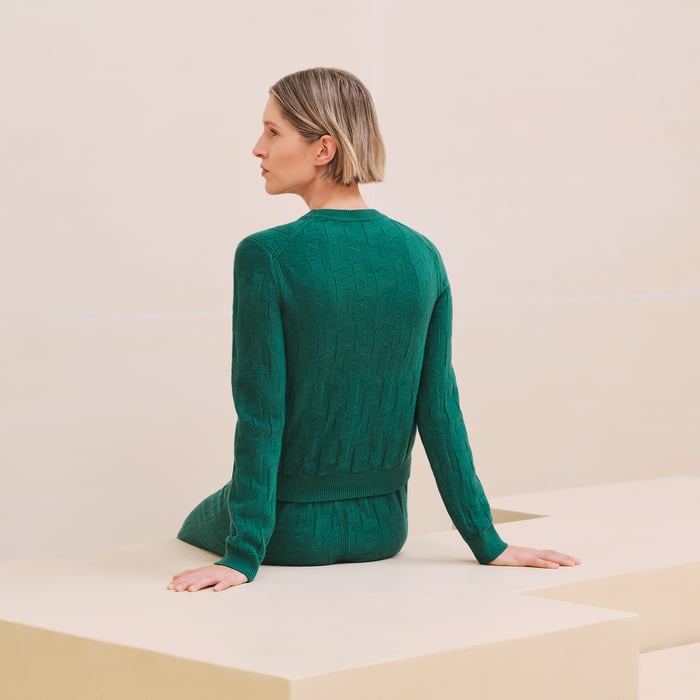Vert Acanthe "H" Long-sleeve Sweater