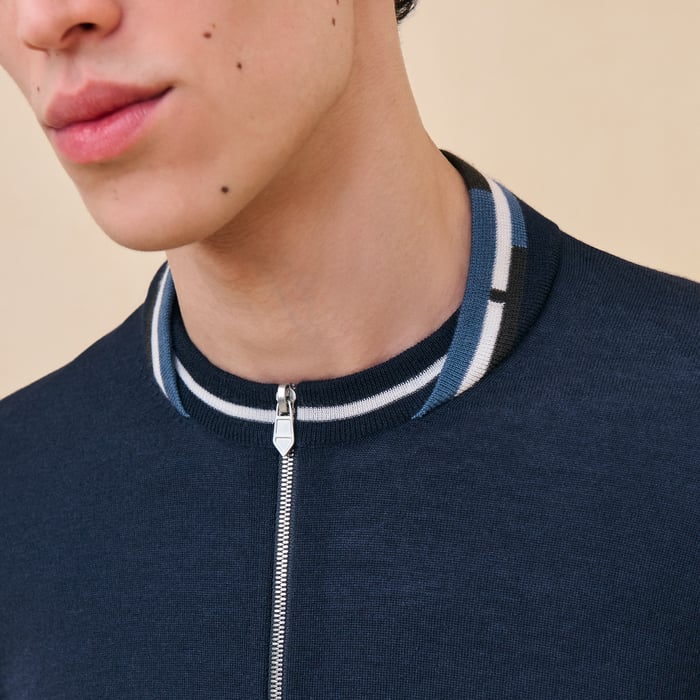Marine "Rayures & Twist" Zipped Jacket