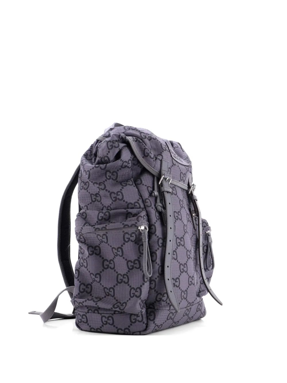 Ripstop GG Fabric and Leather Large backpack