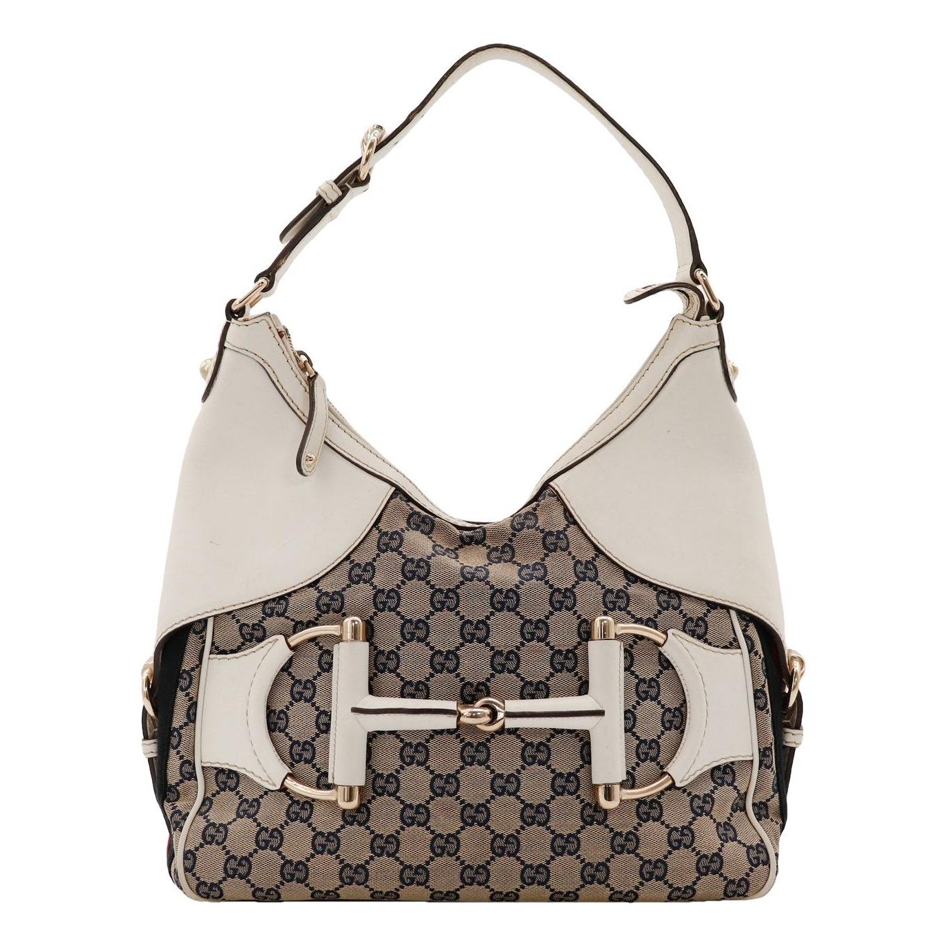 Interlocking leather handbag