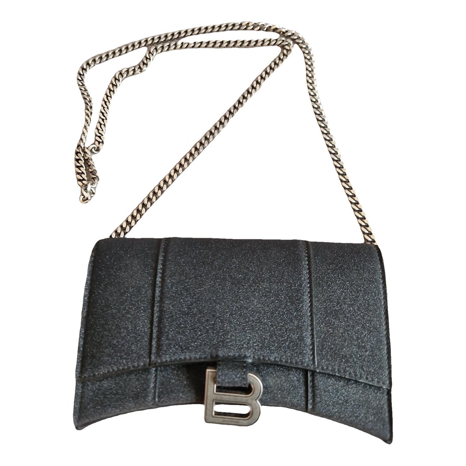 Hourglass leather handbag