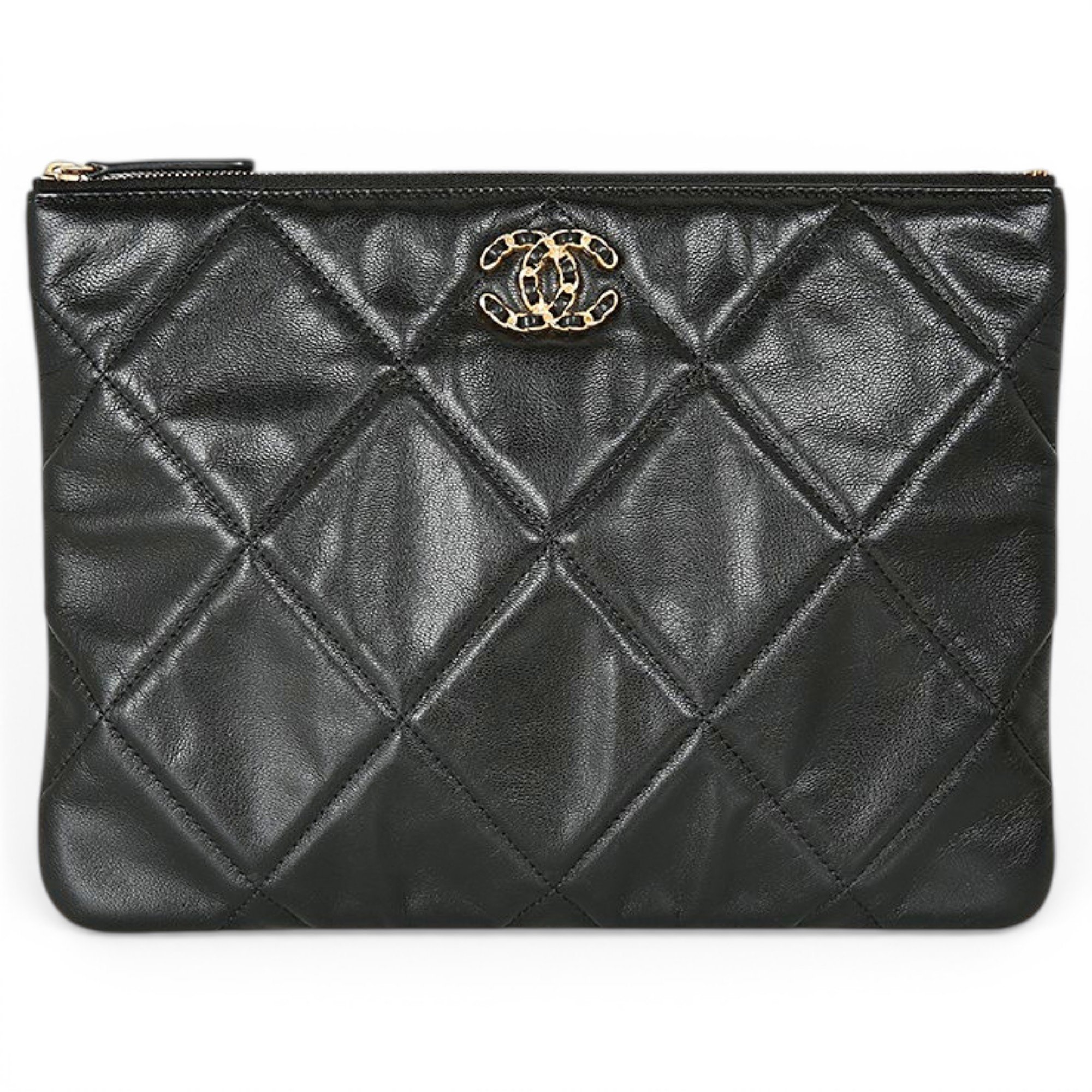 Leather clutch bag