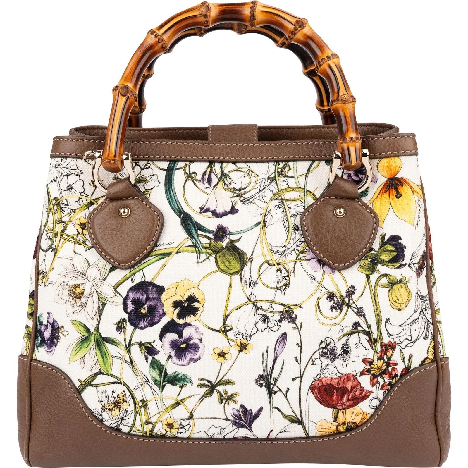 Bamboo Top Handle leather handbag