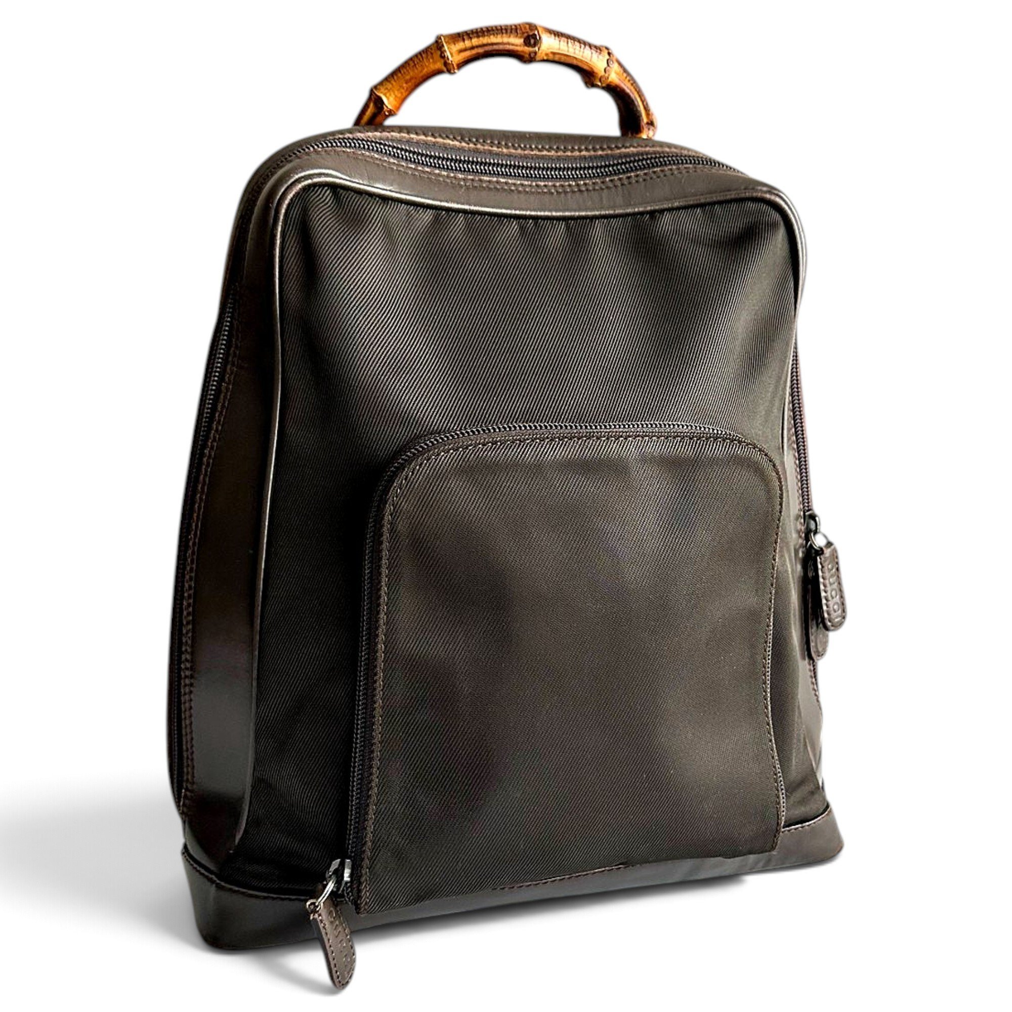 Vintage Bamboo leather backpack