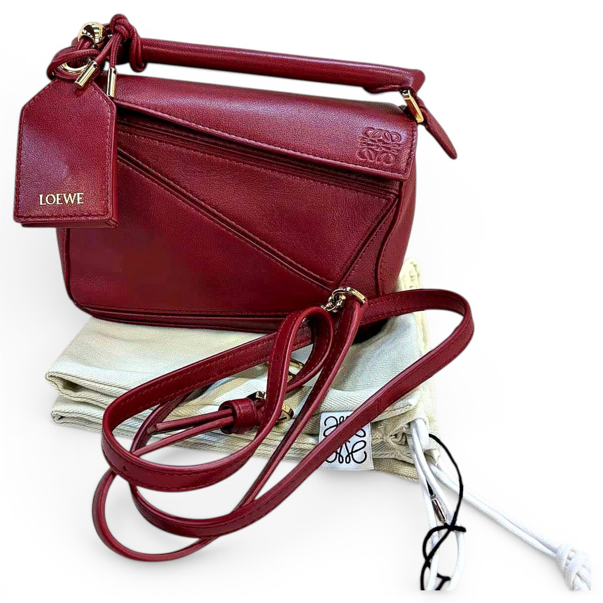 Puzzle leather handbag