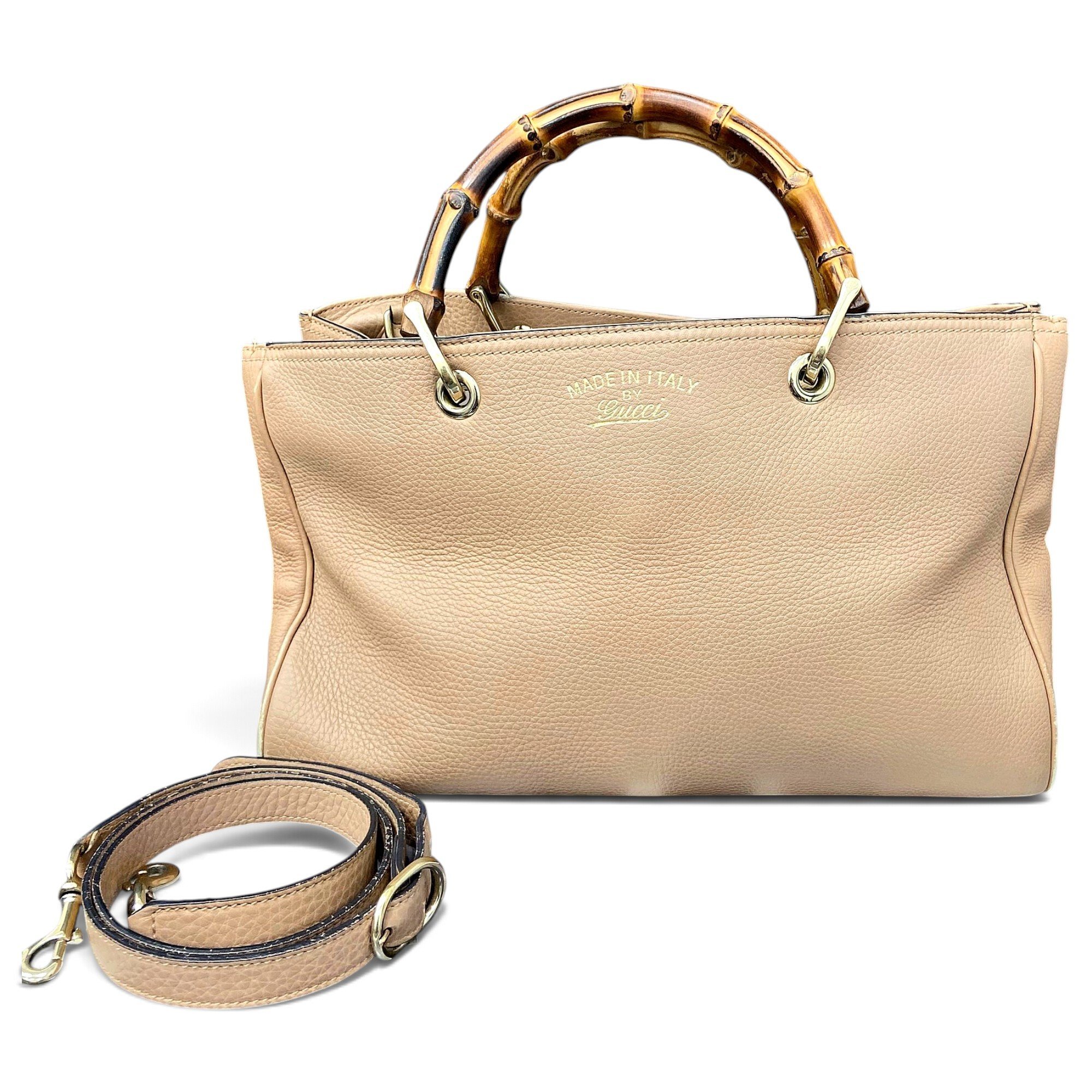 Bamboo Shopper leather handbag