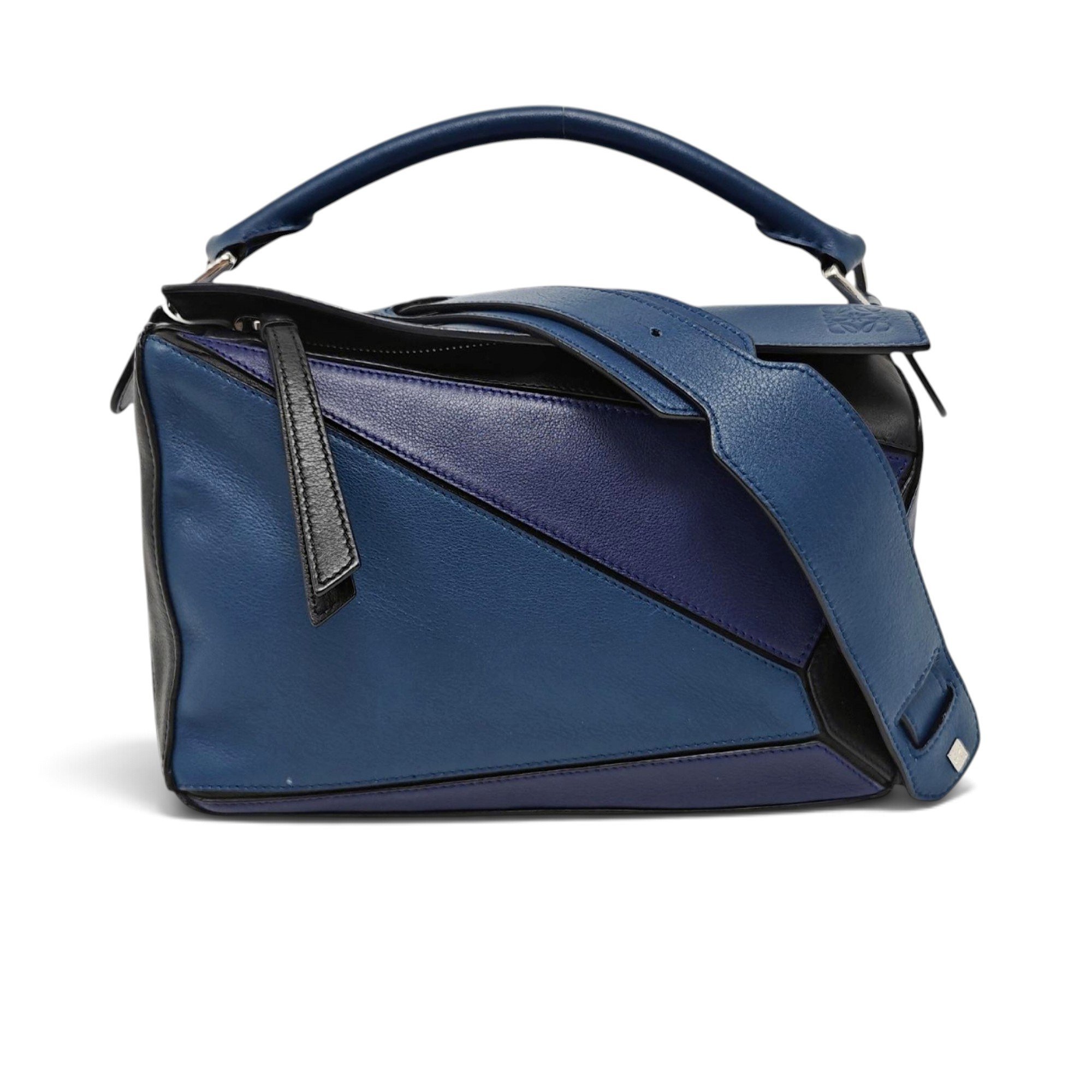 Puzzle leather handbag