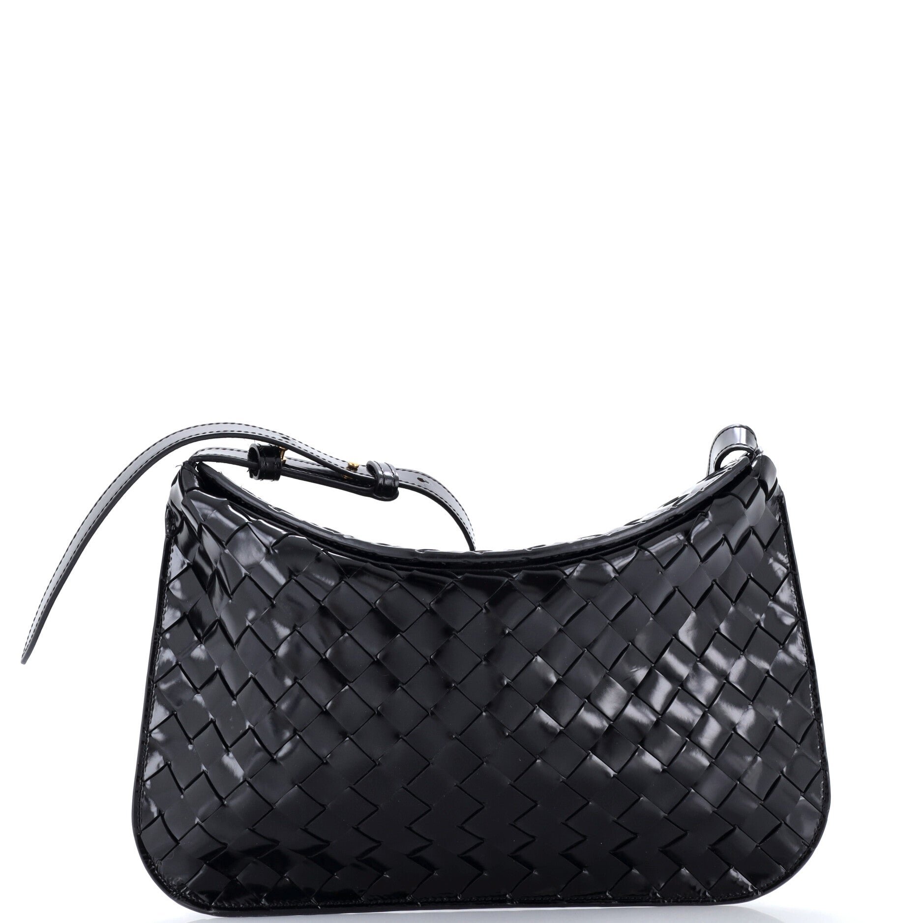 Cradle Fold Over Shoulder Bag Intrecciato Leather