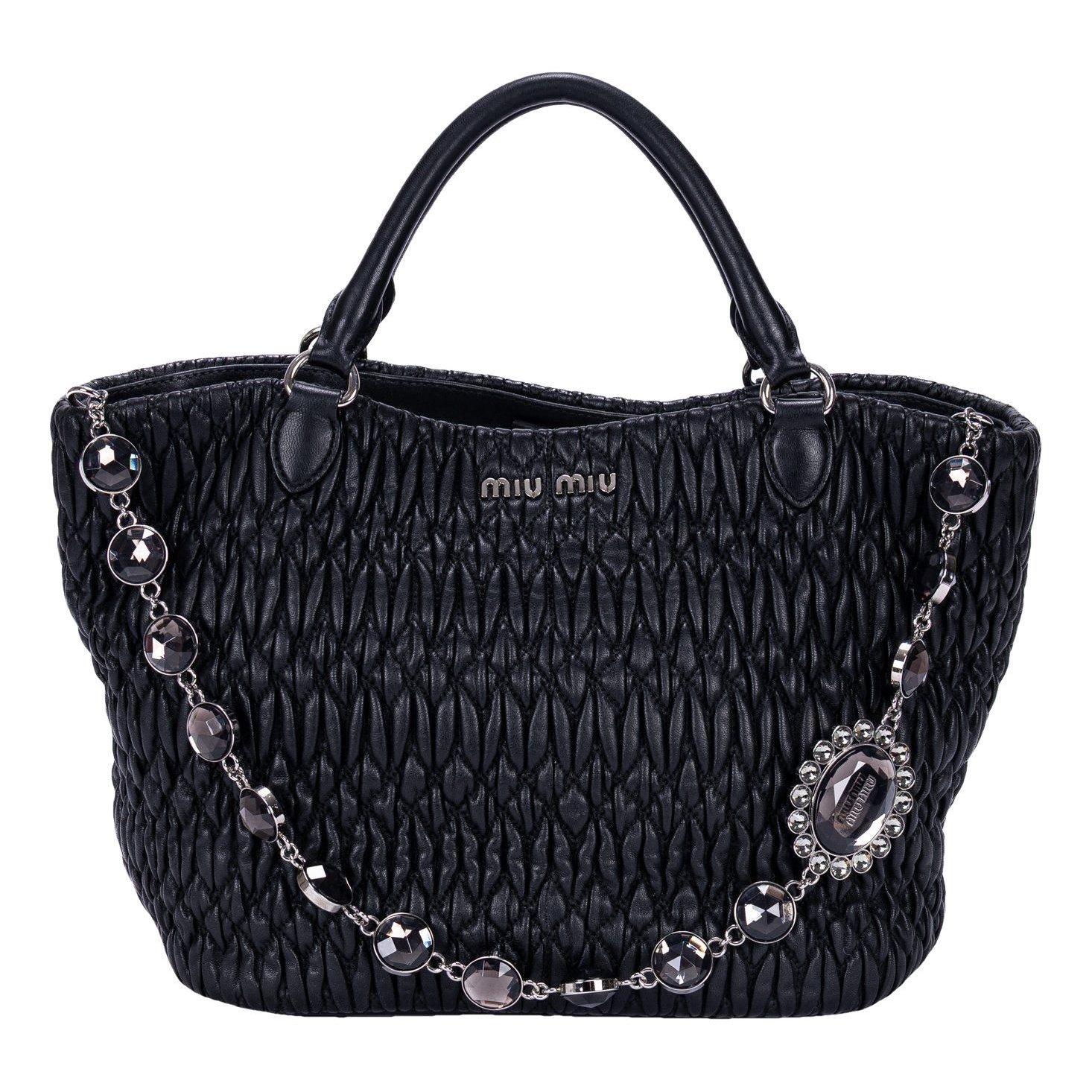 Matelassé leather tote