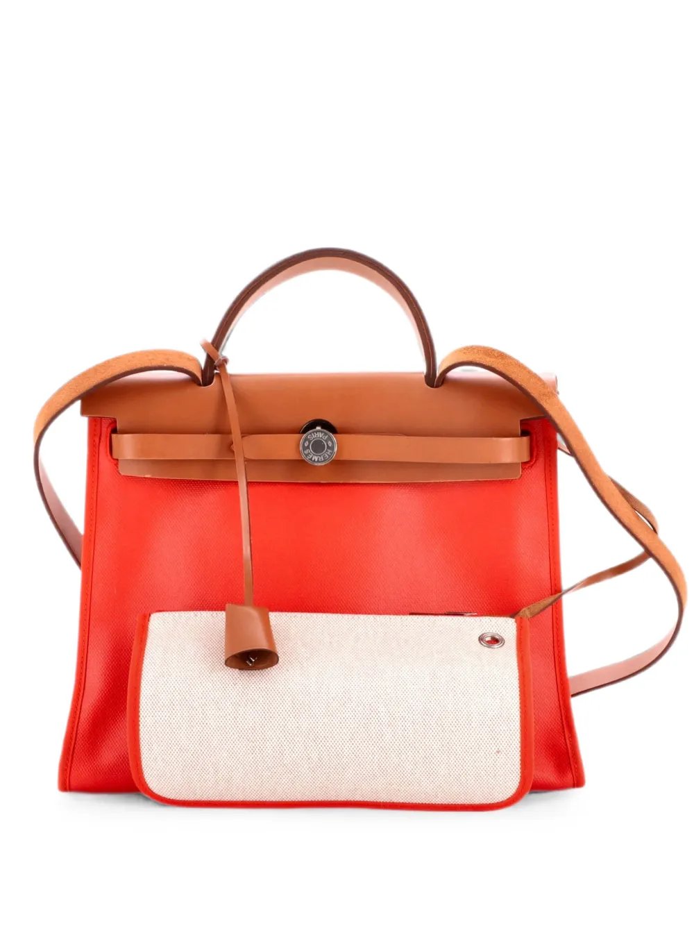 Hermes Herbag Zip Berline Vache Canvas and Leather 31 shoulder bag