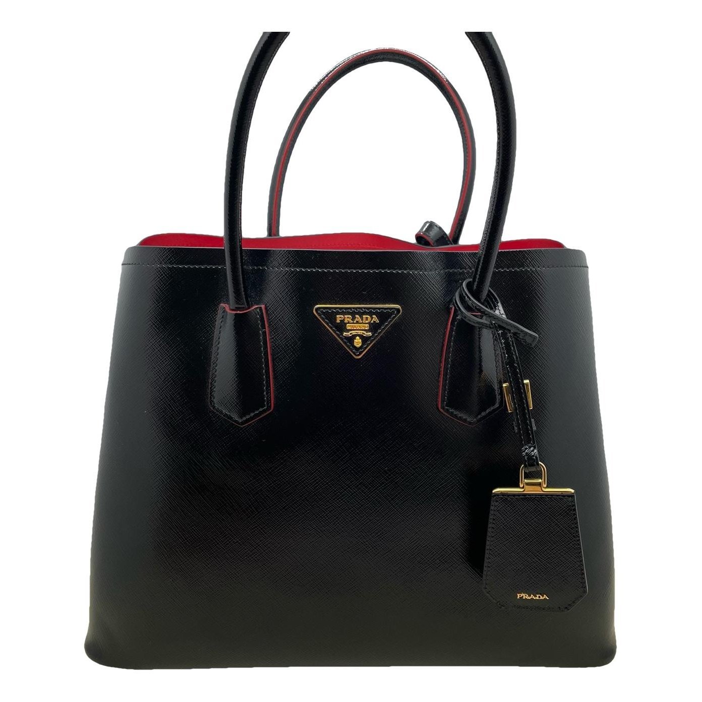 Double leather handbag