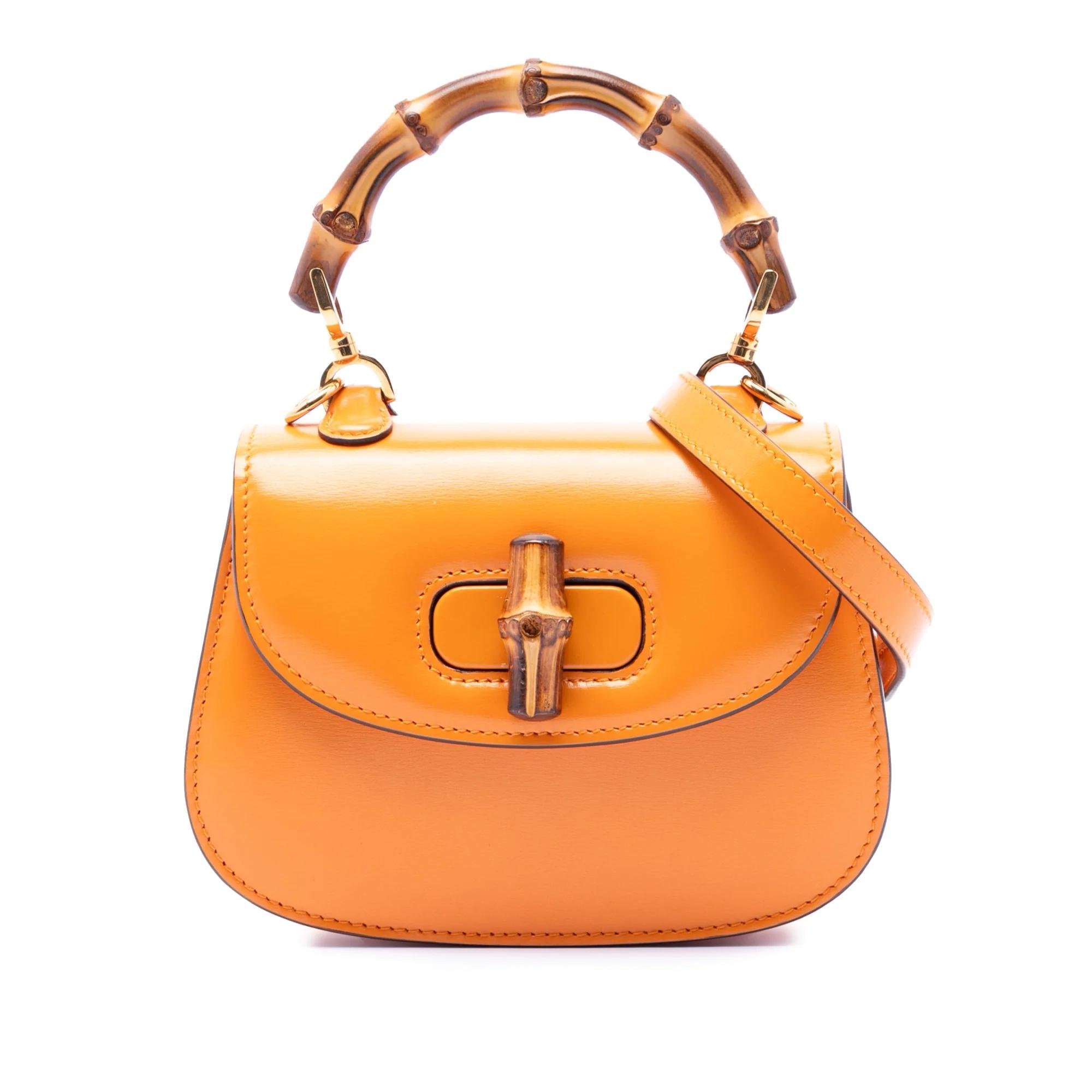 Bamboo Top Handle leather handbag