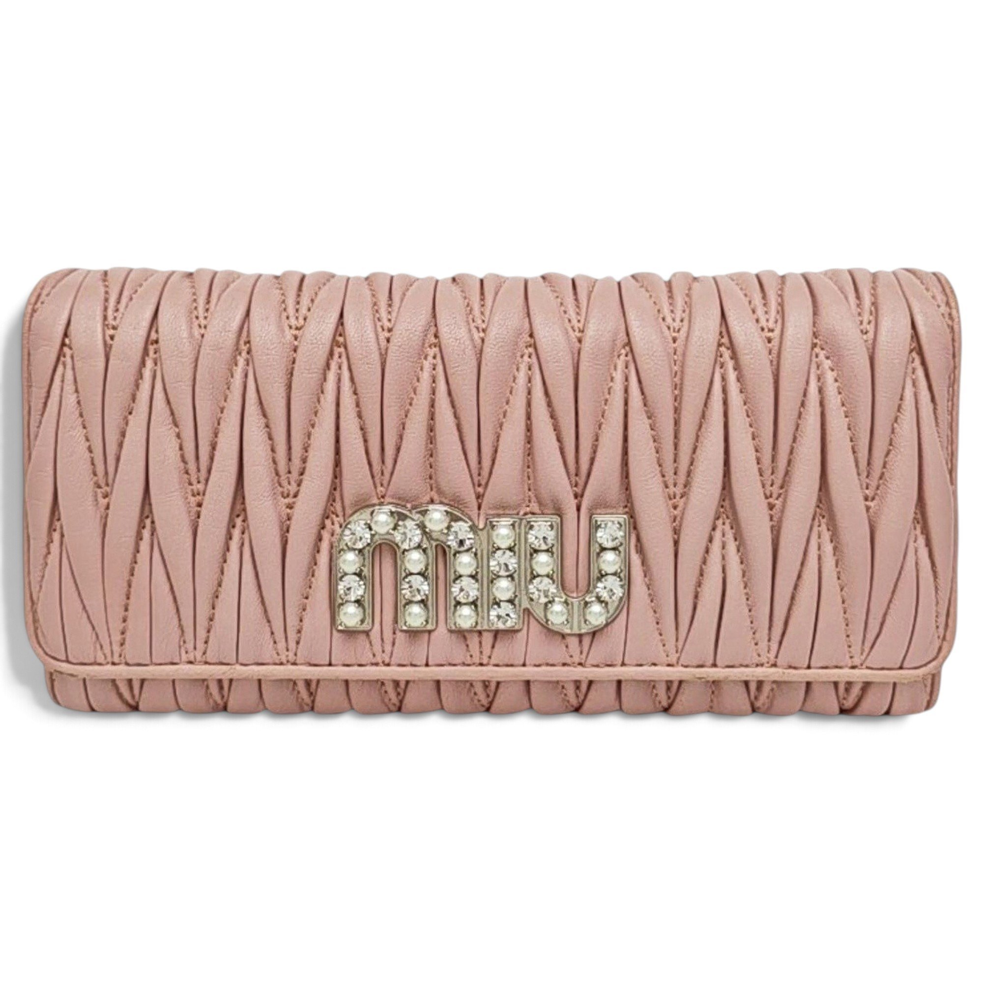 Miu Crystal leather handbag