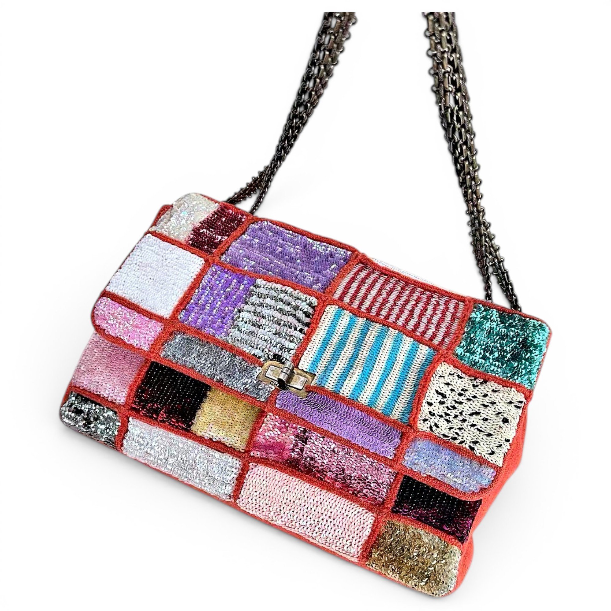 2.55 glitter crossbody bag