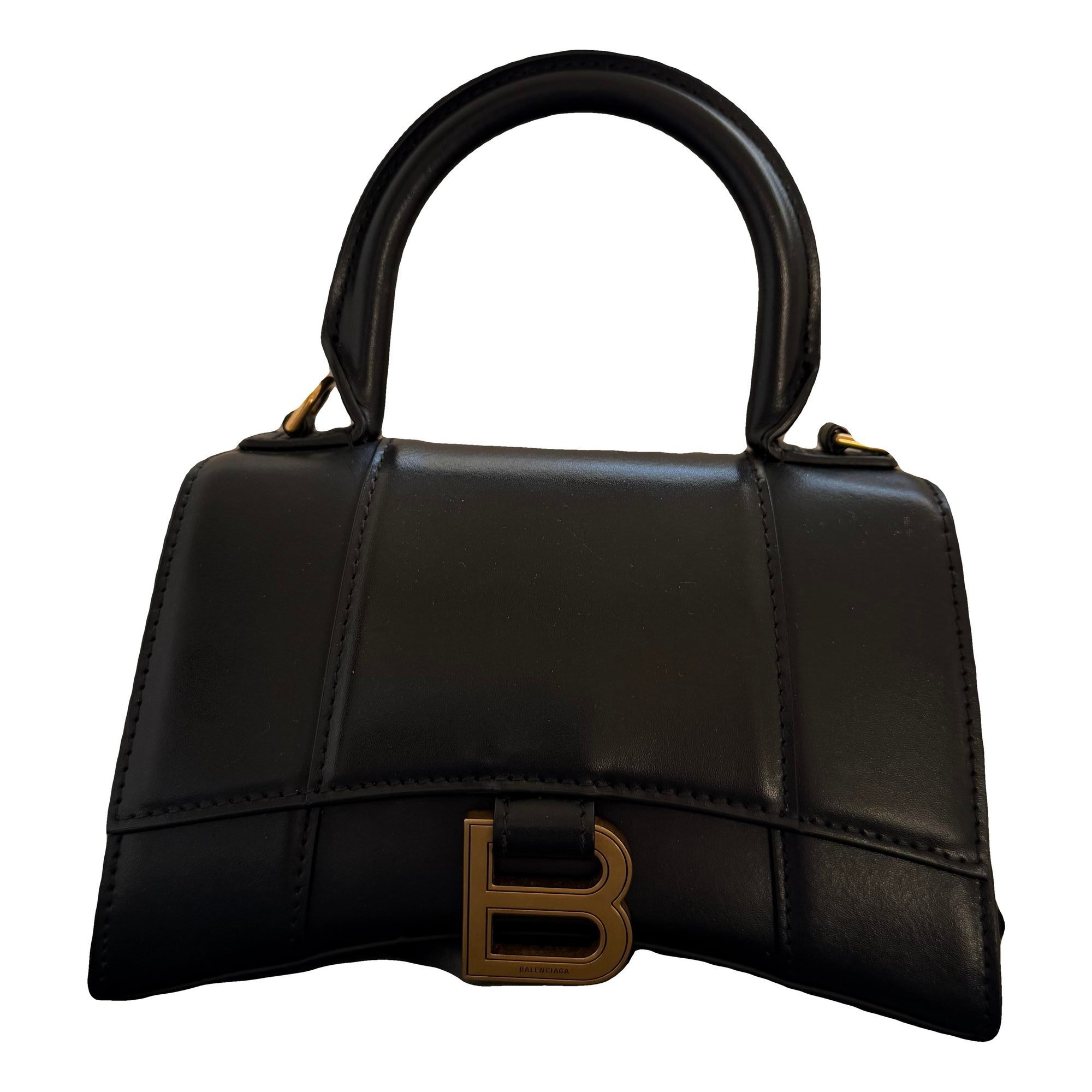 Hourglass leather handbag